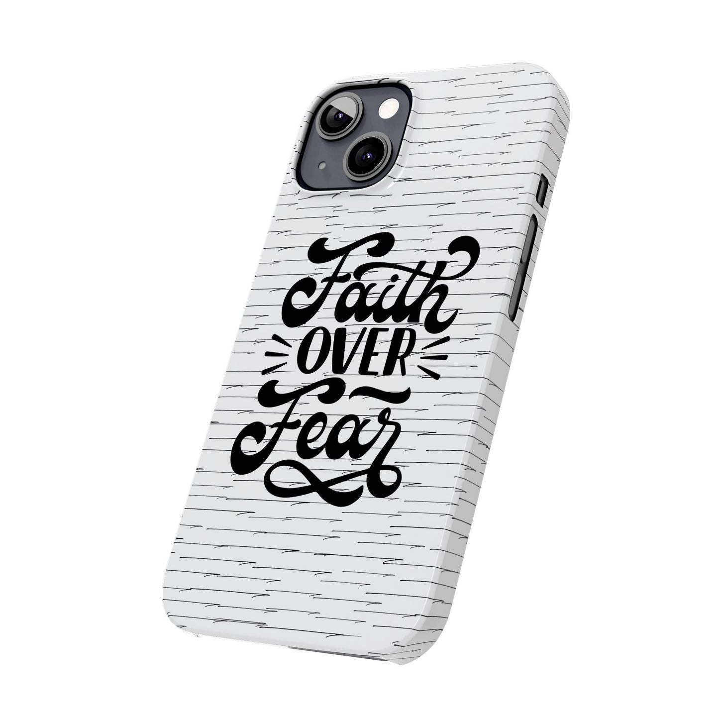 Inspirational Faith Over Fear Phone Case | Slim Case for iPhone & Samsung | Motivational Gift | Modern Design