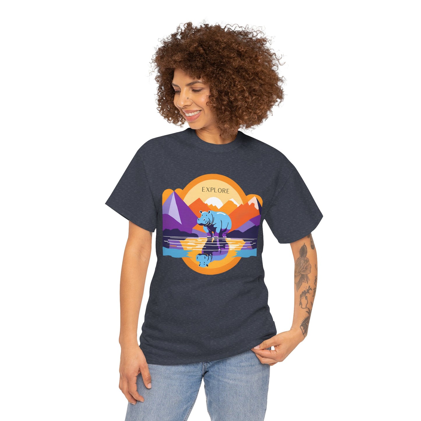 Exploring Hippo T-Shirt - Unisex Heavy Cotton Tee