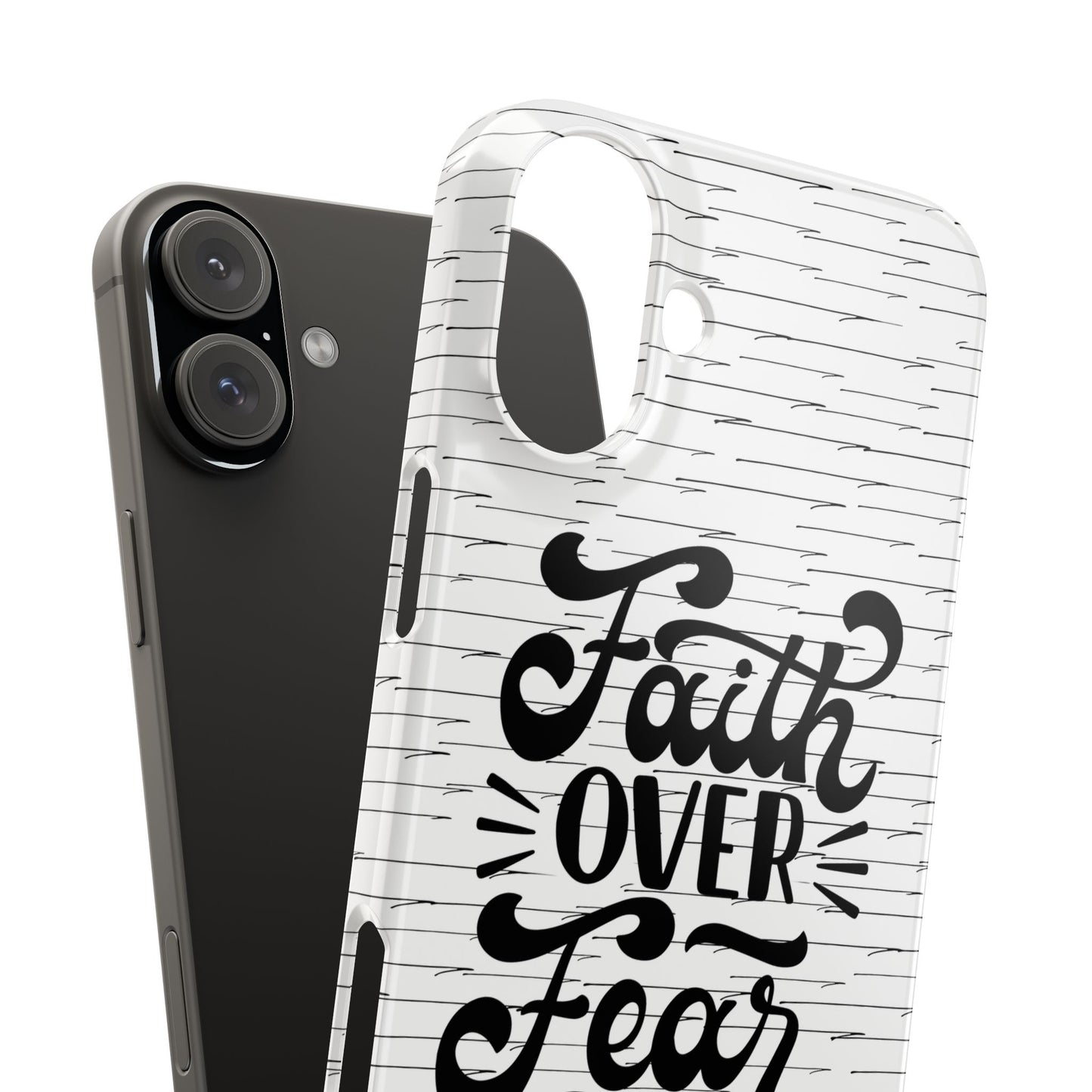 Inspirational Faith Over Fear Phone Case | Slim Case for iPhone & Samsung | Motivational Gift | Modern Design