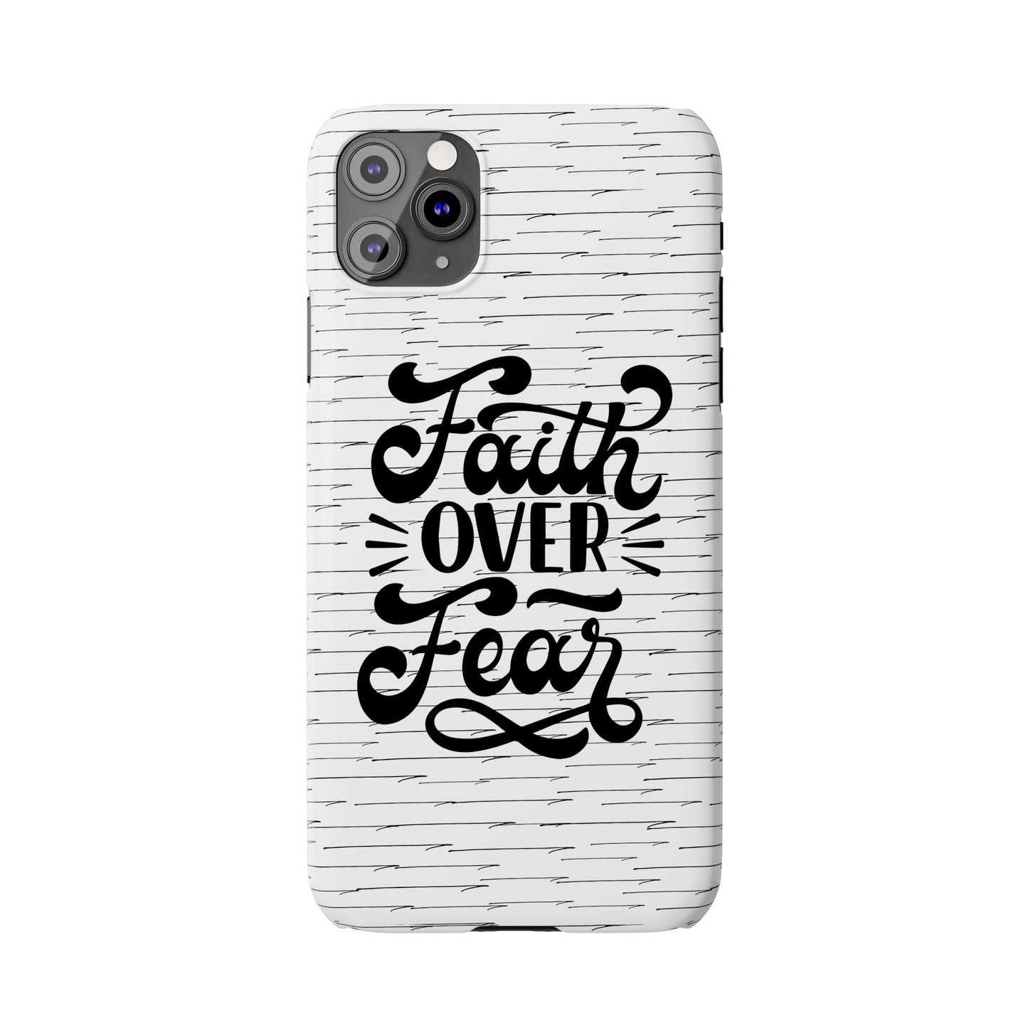 Inspirational Faith Over Fear Phone Case | Slim Case for iPhone & Samsung | Motivational Gift | Modern Design