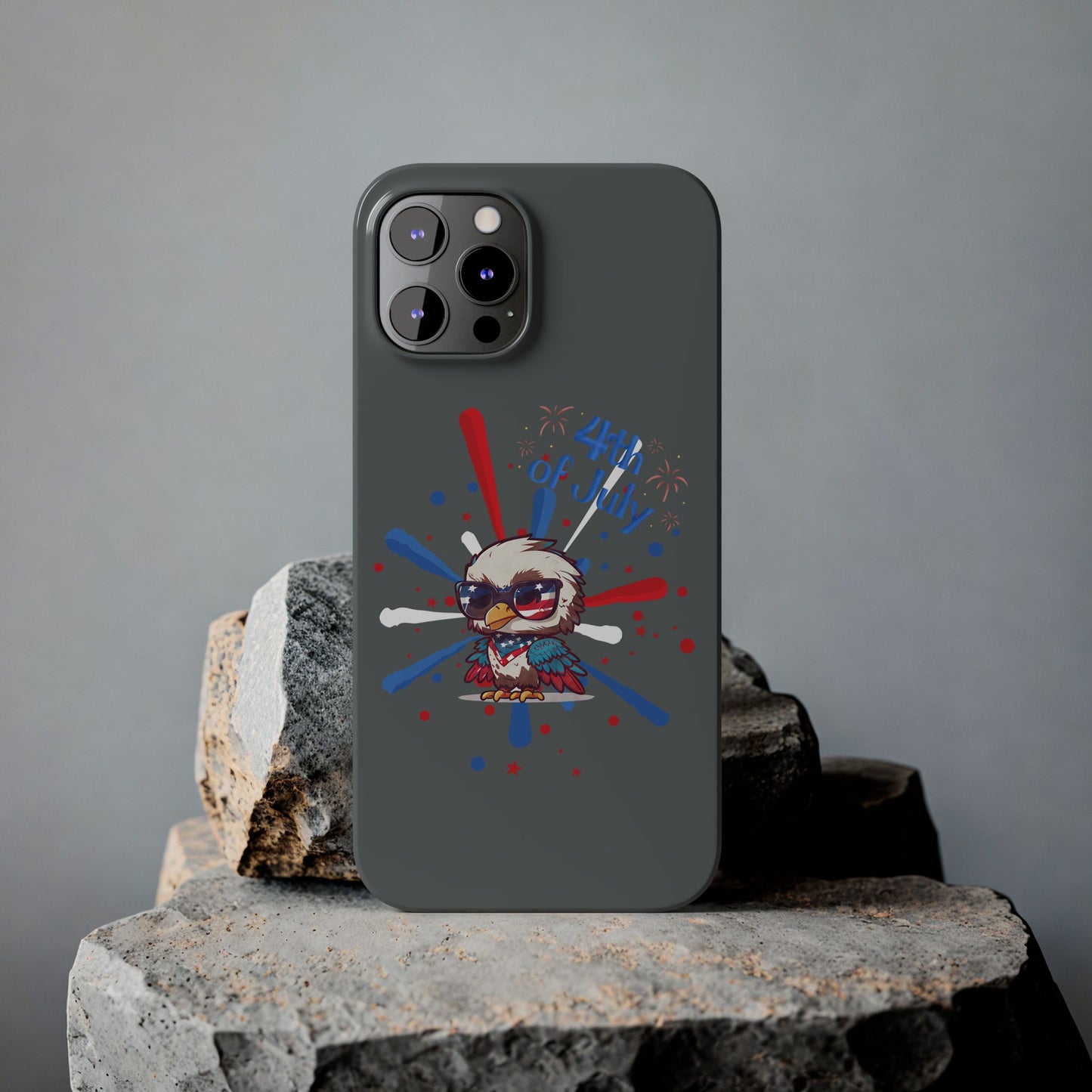 Patriotic Slim Phone Cases with Vector Owl Design | Fourth of July Phone Cover, USA Pride Phone Case, Holiday Gift, Trendy Phone Accessory