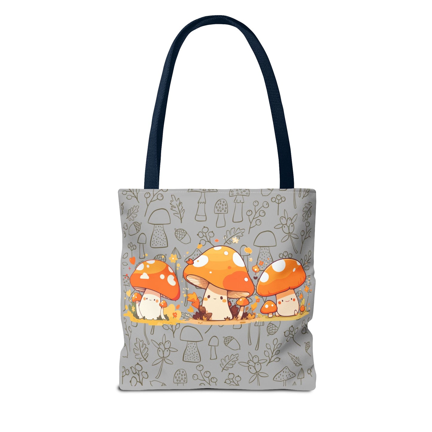 Cute Mushroom Tote Bag - Whimsical Nature Print for Eco-Friendly Style