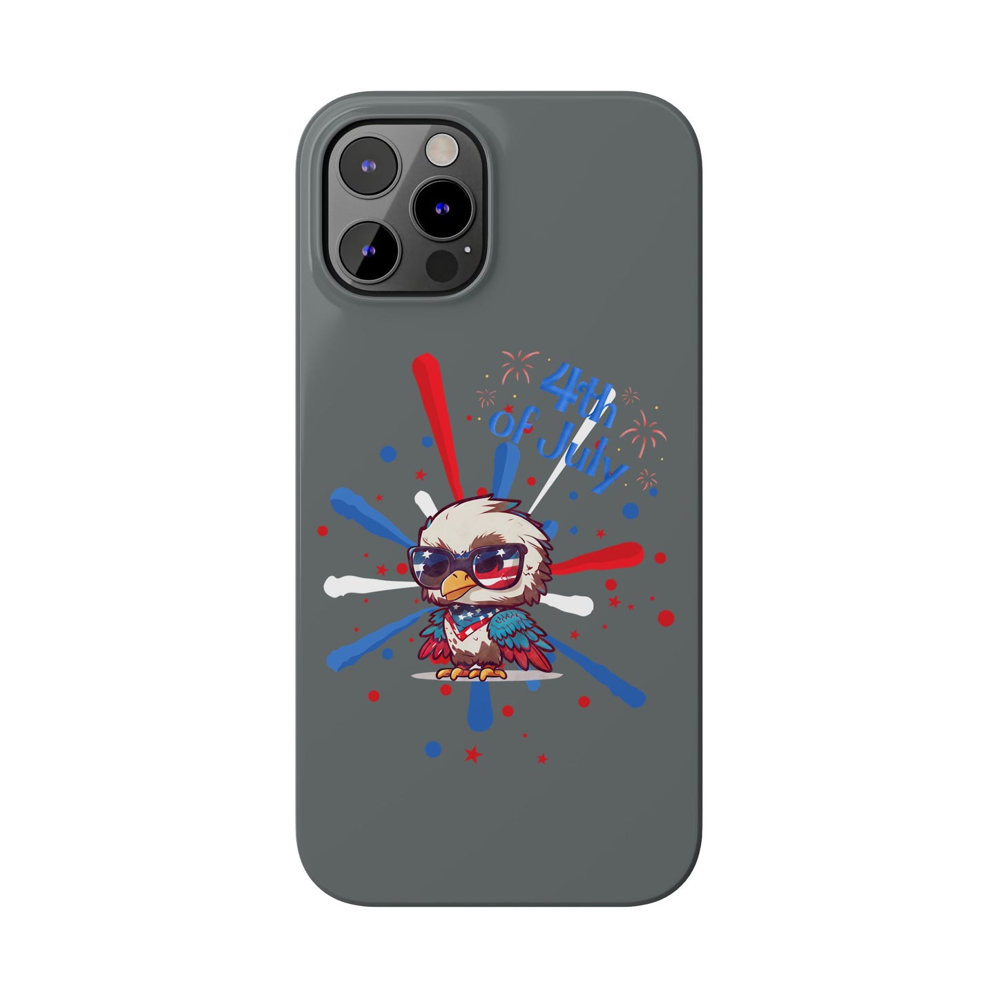 Patriotic Slim Phone Cases with Vector Owl Design | Fourth of July Phone Cover, USA Pride Phone Case, Holiday Gift, Trendy Phone Accessory