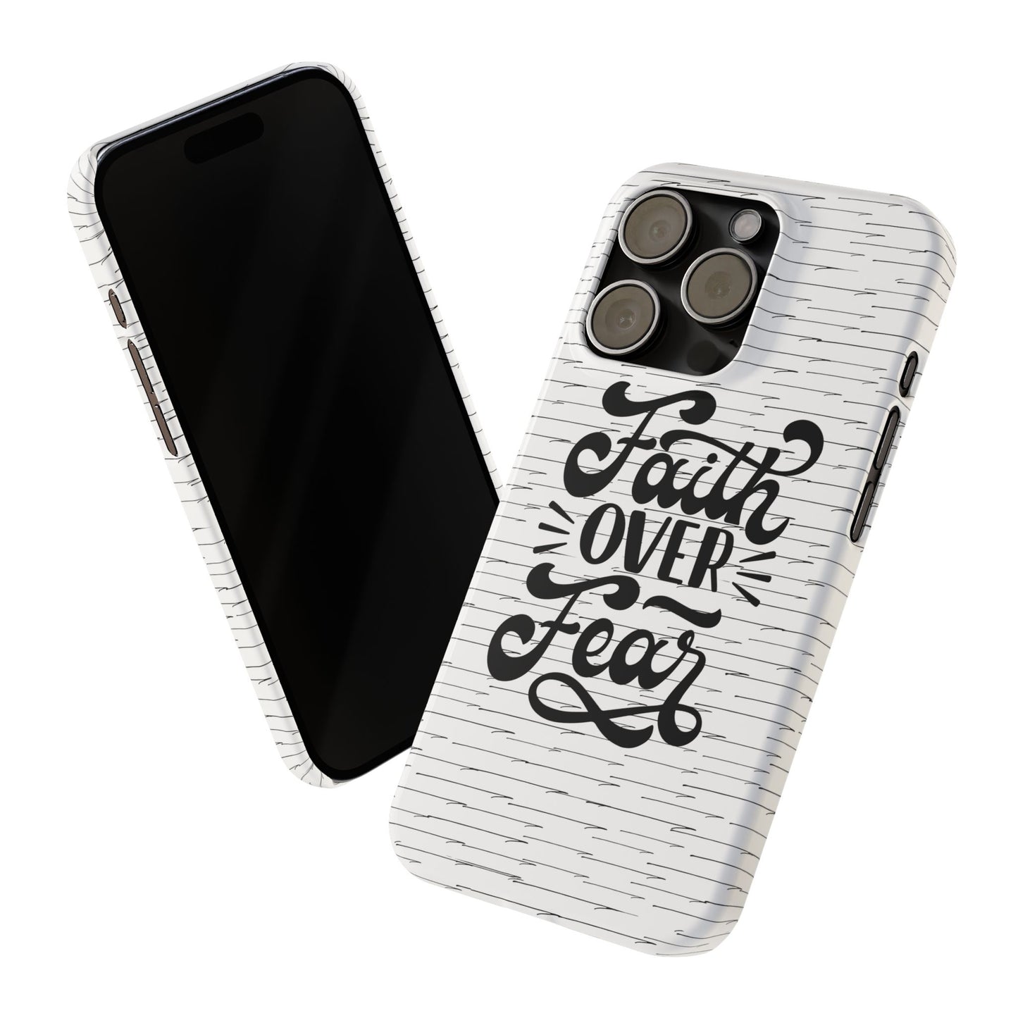 Inspirational Faith Over Fear Phone Case | Slim Case for iPhone & Samsung | Motivational Gift | Modern Design