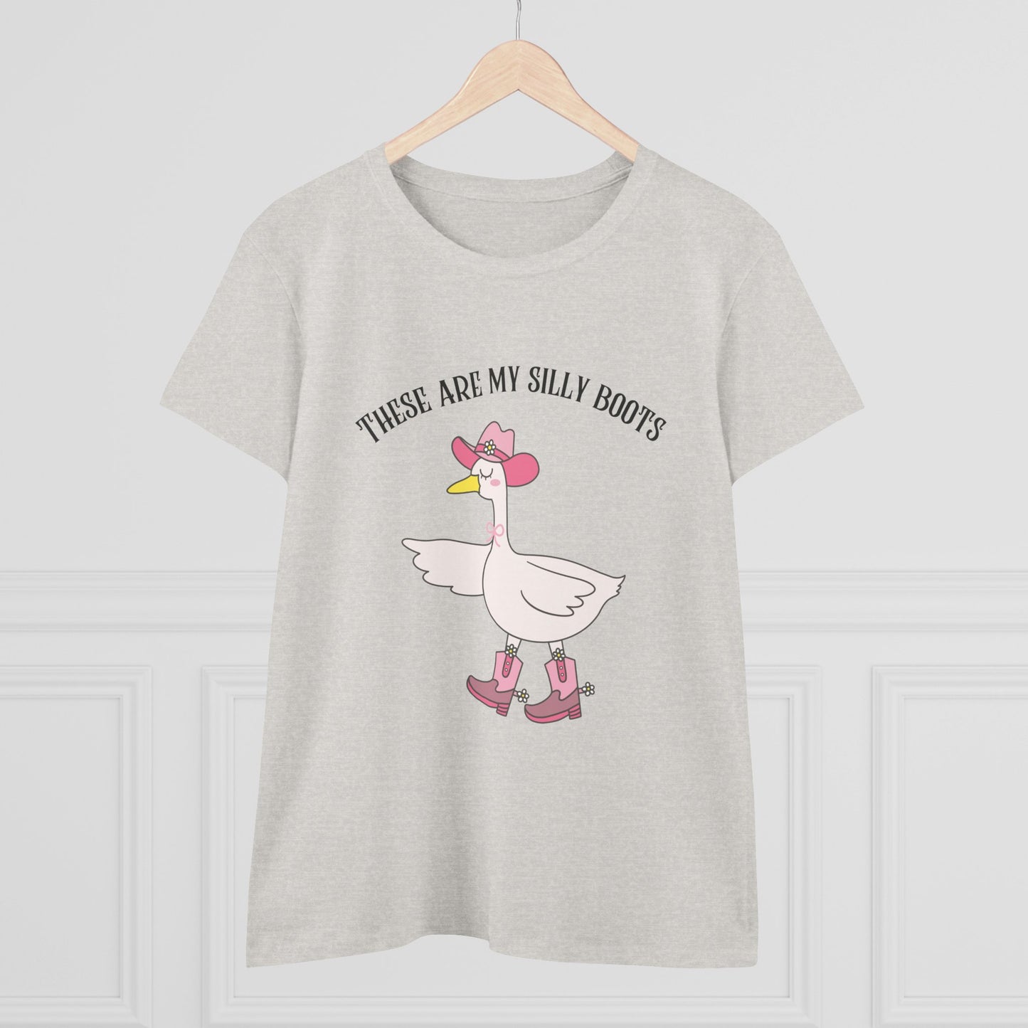 Silly Boots Women's Cotton Tee - Fun Quirky Goose Shirt