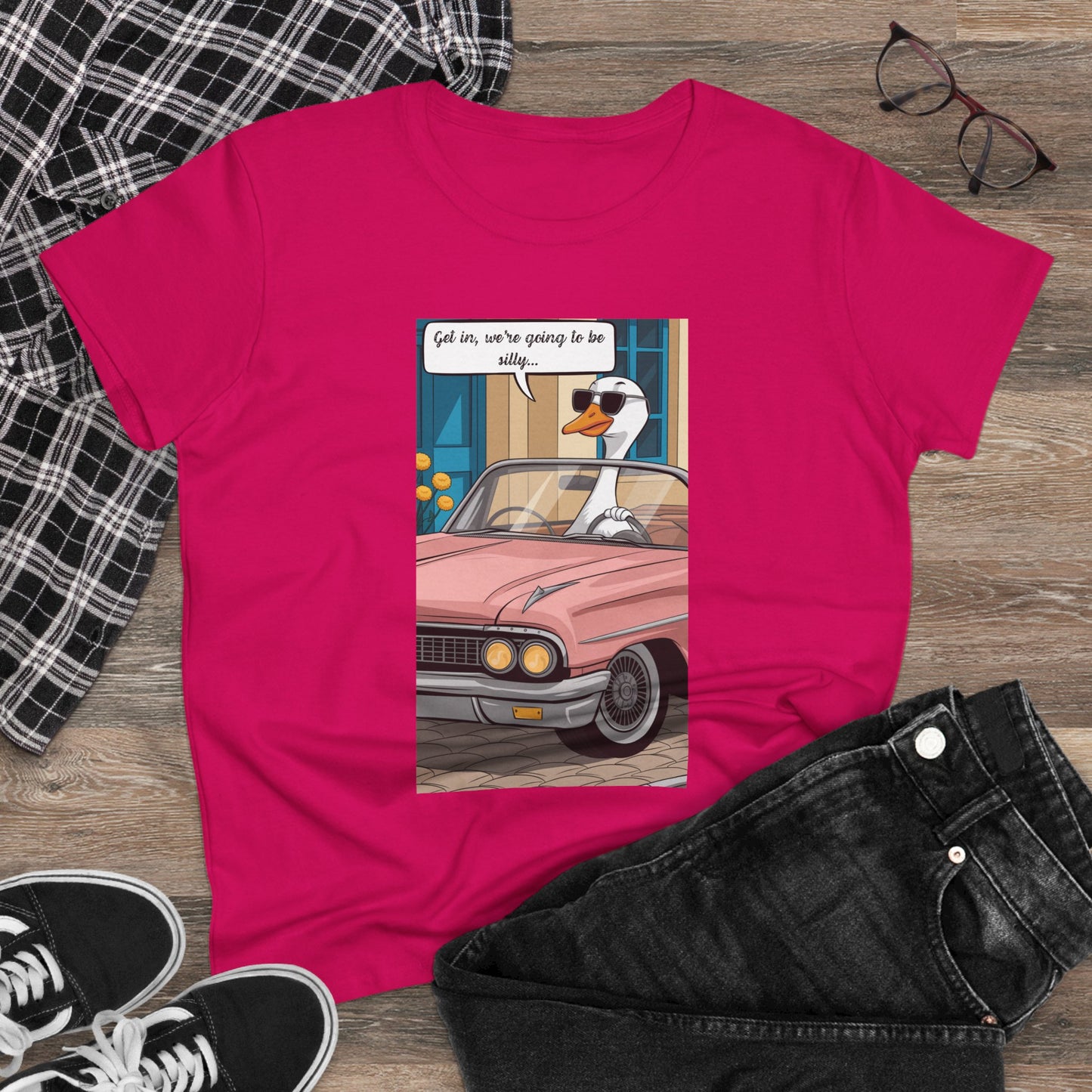 Funny Women's Cotton Tee - "Get in, we're going to be silly..."