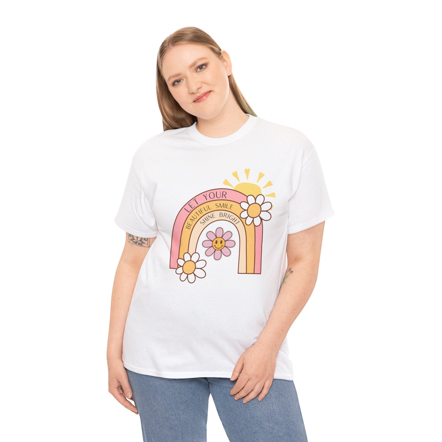 Rainbow Flower Unisex Tee - Let Your Beautiful Smile Shine Bright Design