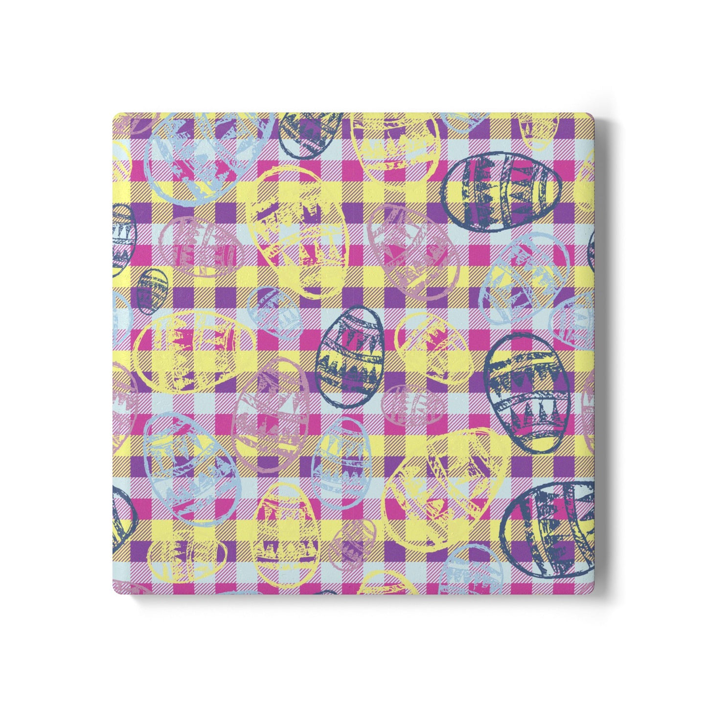 Colorful Easter Egg Ceramic Coaster - Fun Spring Decor