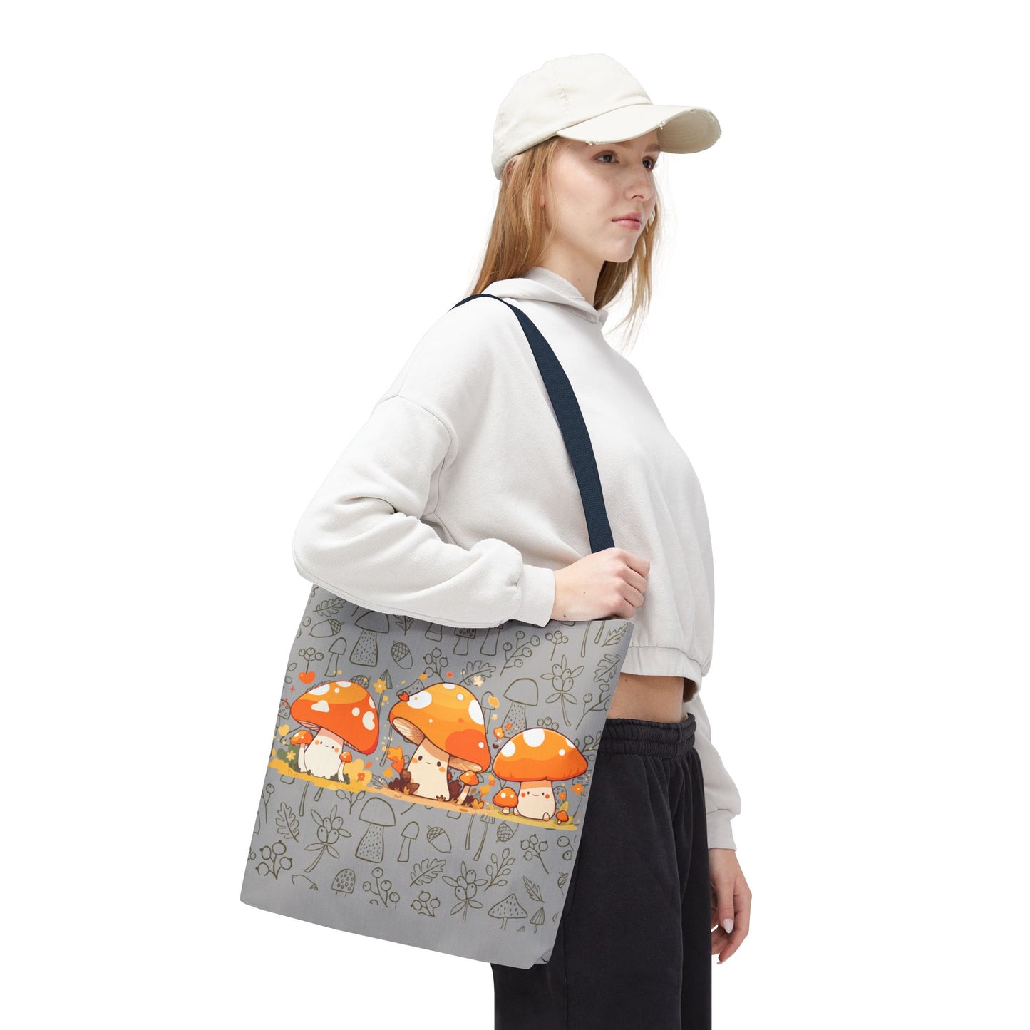 Cute Mushroom Tote Bag - Whimsical Nature Print for Eco-Friendly Style