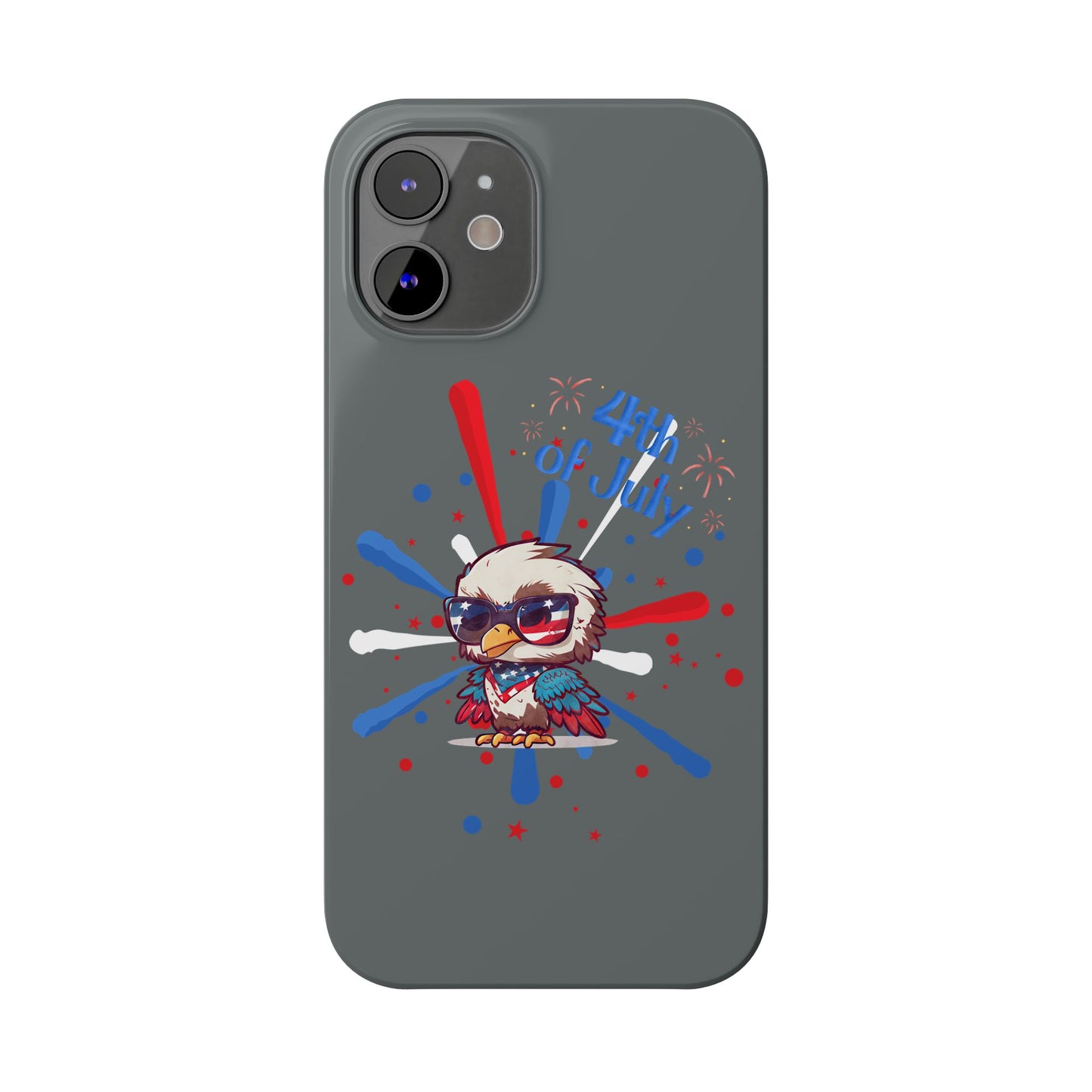 Patriotic Slim Phone Cases with Vector Owl Design | Fourth of July Phone Cover, USA Pride Phone Case, Holiday Gift, Trendy Phone Accessory