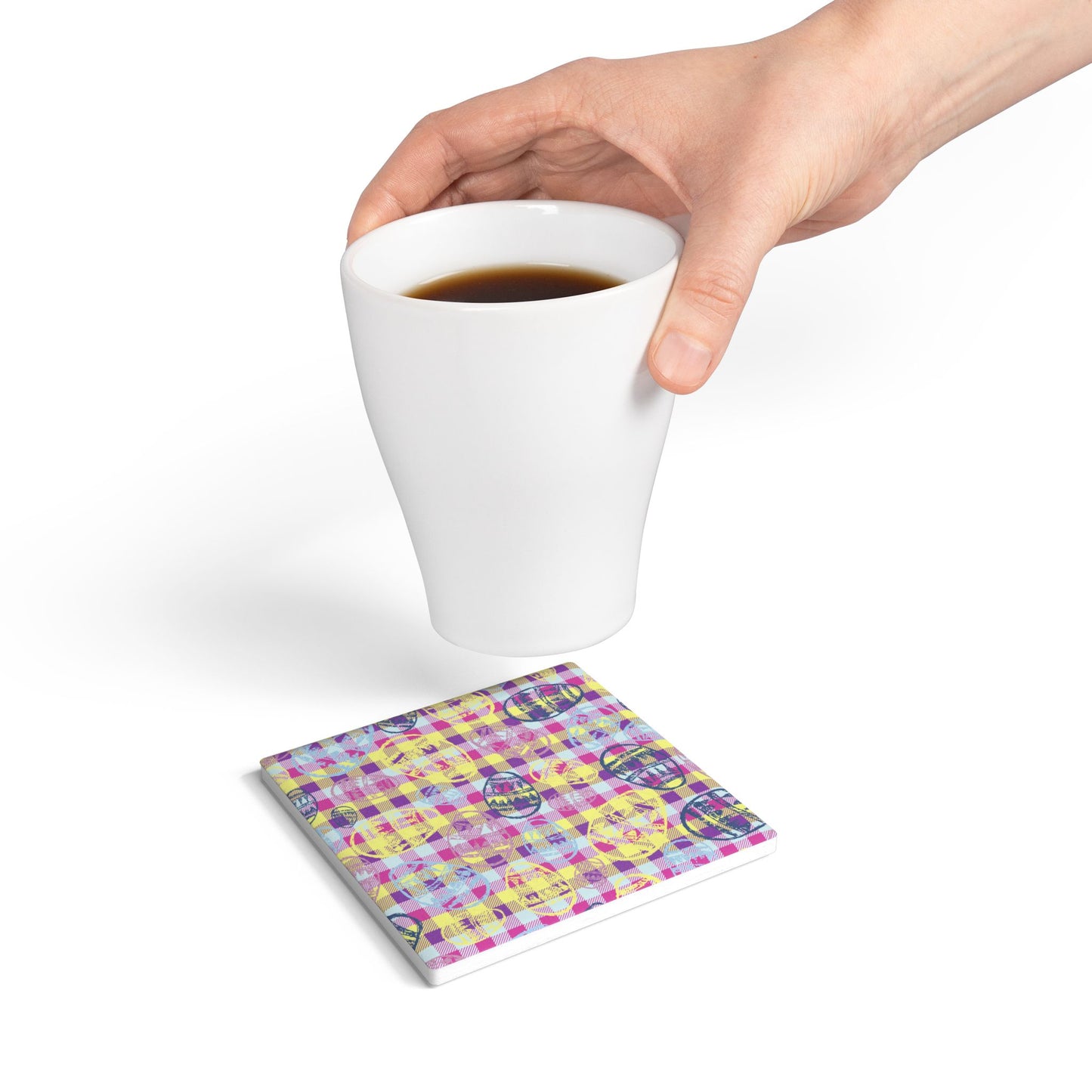Colorful Easter Egg Ceramic Coaster - Fun Spring Decor