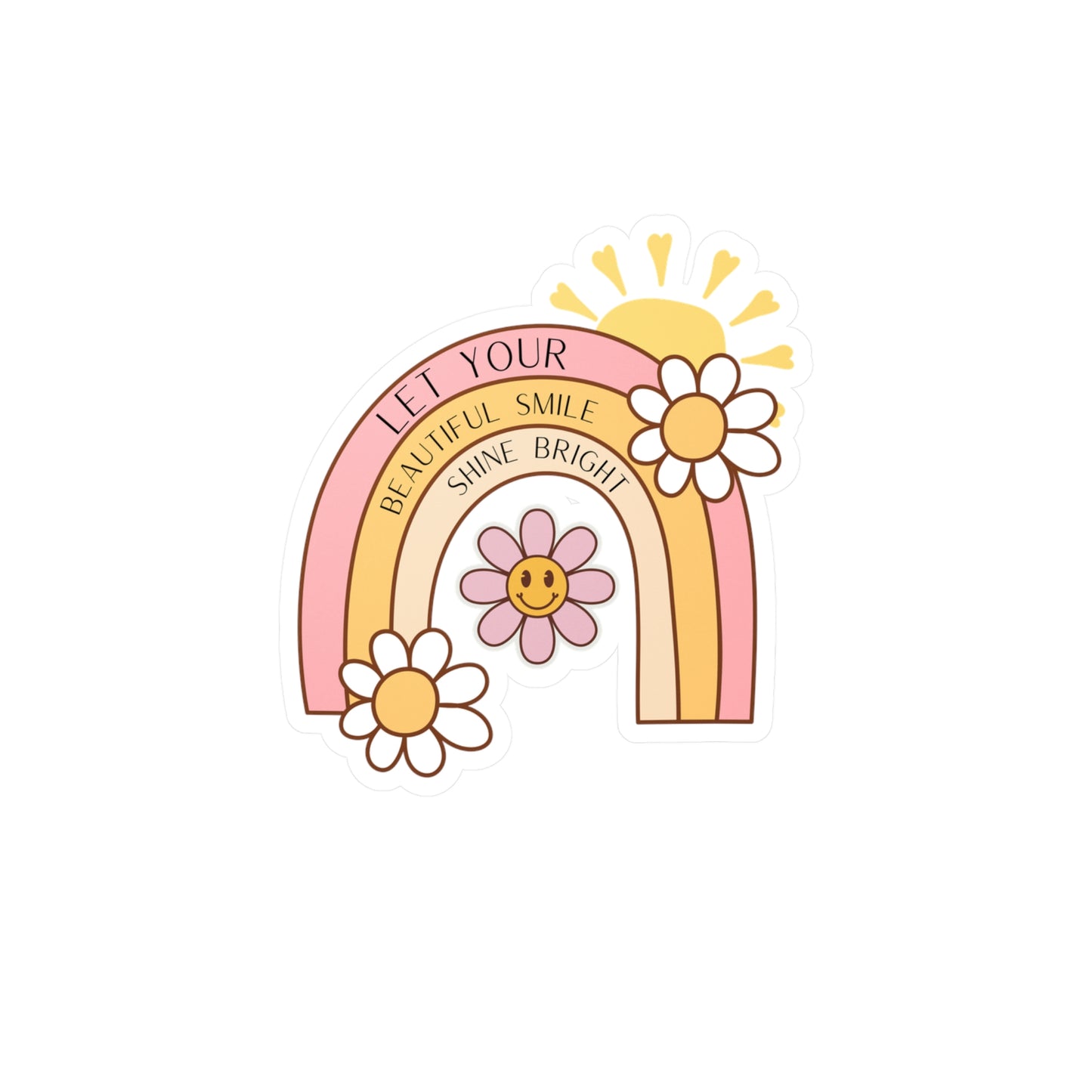 Vinyl Decals - Inspirational Rainbow 'Let Your Beautiful Smile Shine Bright'