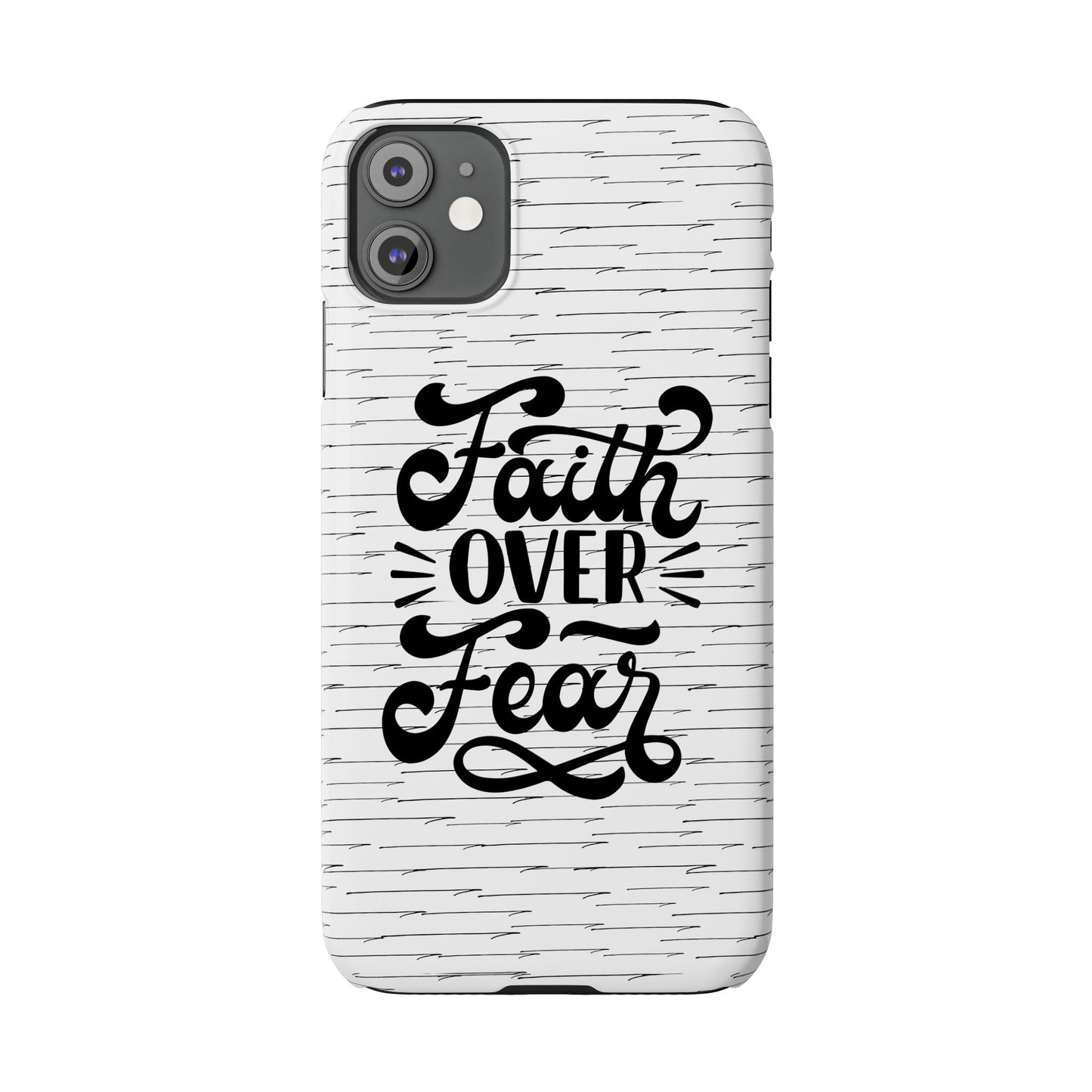 Inspirational Faith Over Fear Phone Case | Slim Case for iPhone & Samsung | Motivational Gift | Modern Design