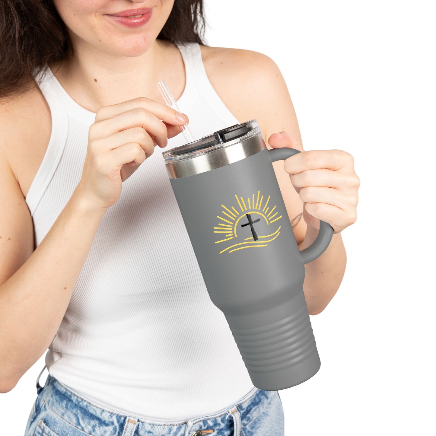 Faith-Inspired Insulated Travel Mug, 40oz | Christian Gift, Coffee Lover, Summer Picnics, Outdoor Adventures, Inspirational Quote
