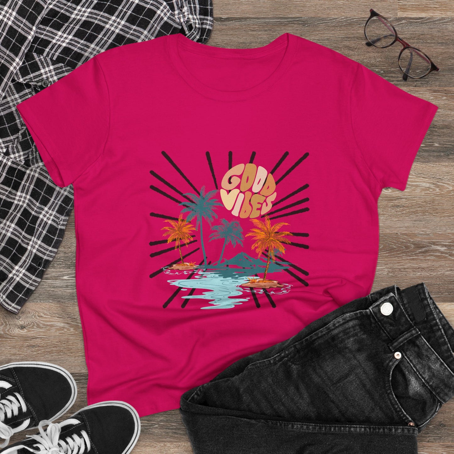 Gold Vibes Women's Cotton Tee - Casual Summer T-Shirt