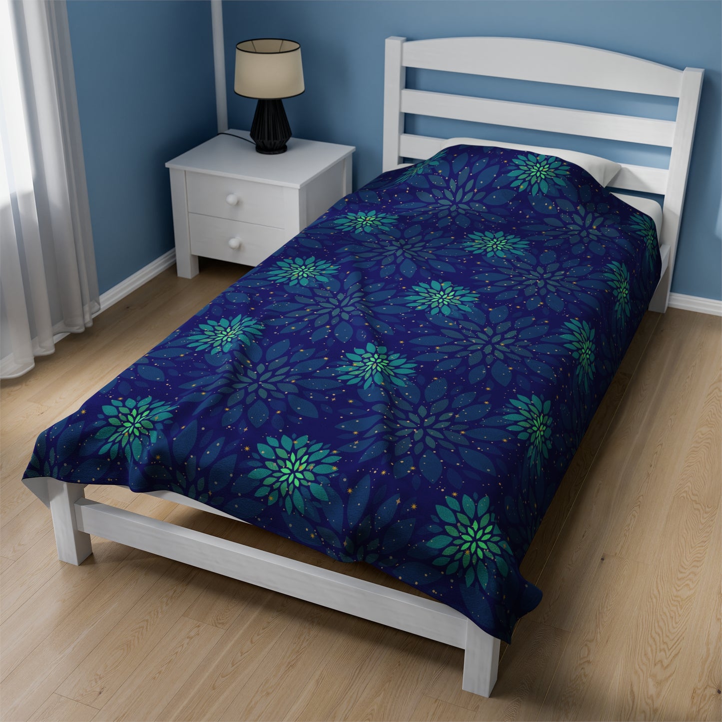 Plush Blanket - Floral Sparkle Design