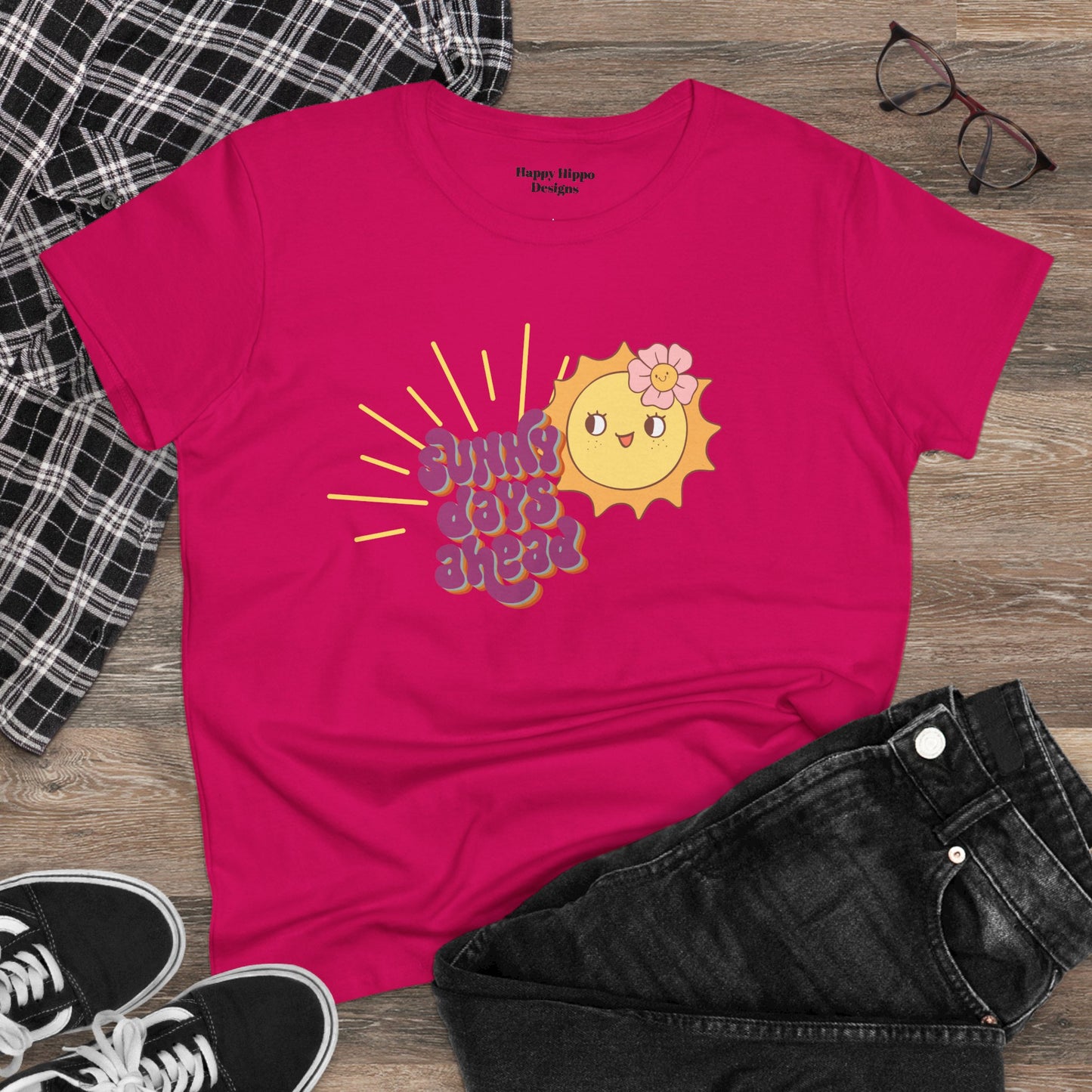 Cotton Tee - Sunny Days Ahead Cute Graphic T-Shirt for Summer Vibes