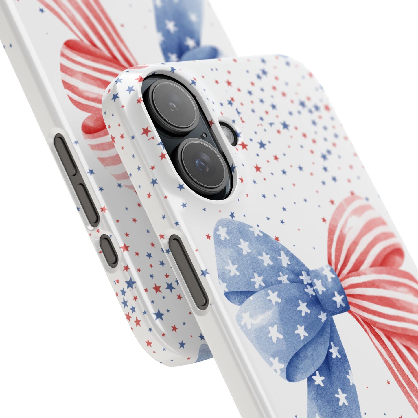 Patriotic Slim Phone Cases with Bow Design, Cute Phone Covers, Summer Accessories, Fourth of July Gift, Trendy Tech