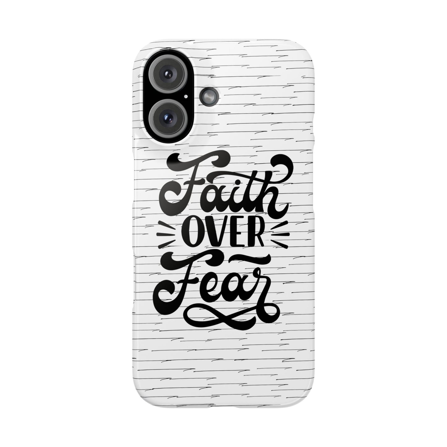 Inspirational Faith Over Fear Phone Case | Slim Case for iPhone & Samsung | Motivational Gift | Modern Design