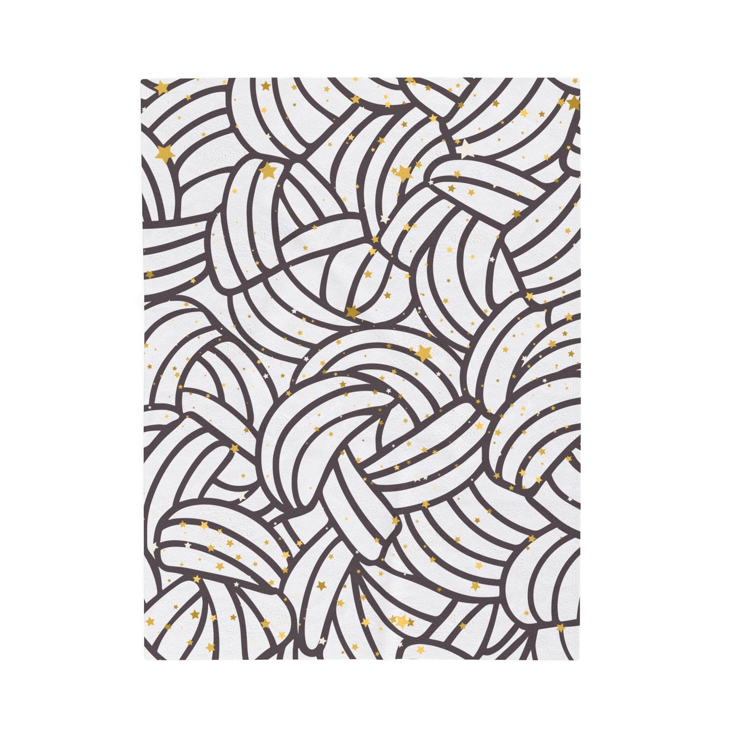 Plush Blanket with Swirling Knot Design and Stars - Teenager's Room or Dorm Room Decor