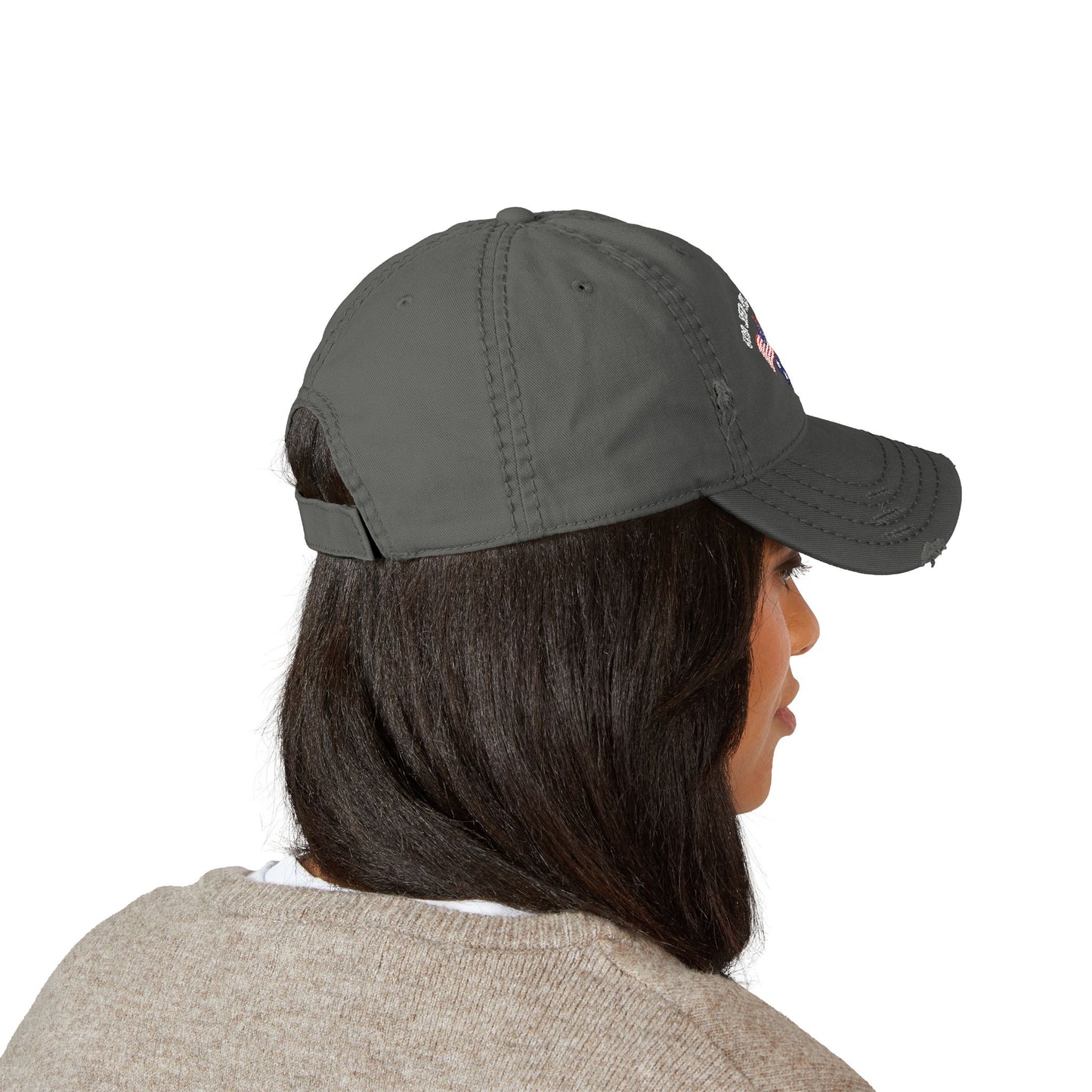 Embroidered Dad Hat - American Flag 'God shed his grace on thee'