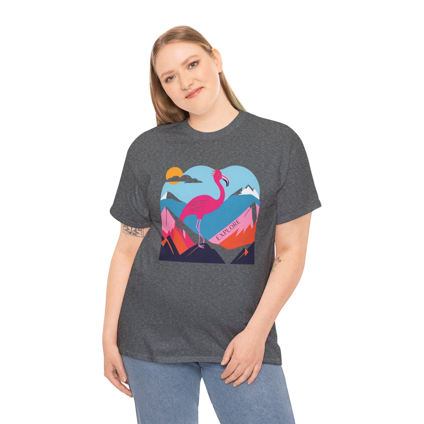 Flamingo Tee - Explore Flamingo Unisex Heavy Cotton Tee