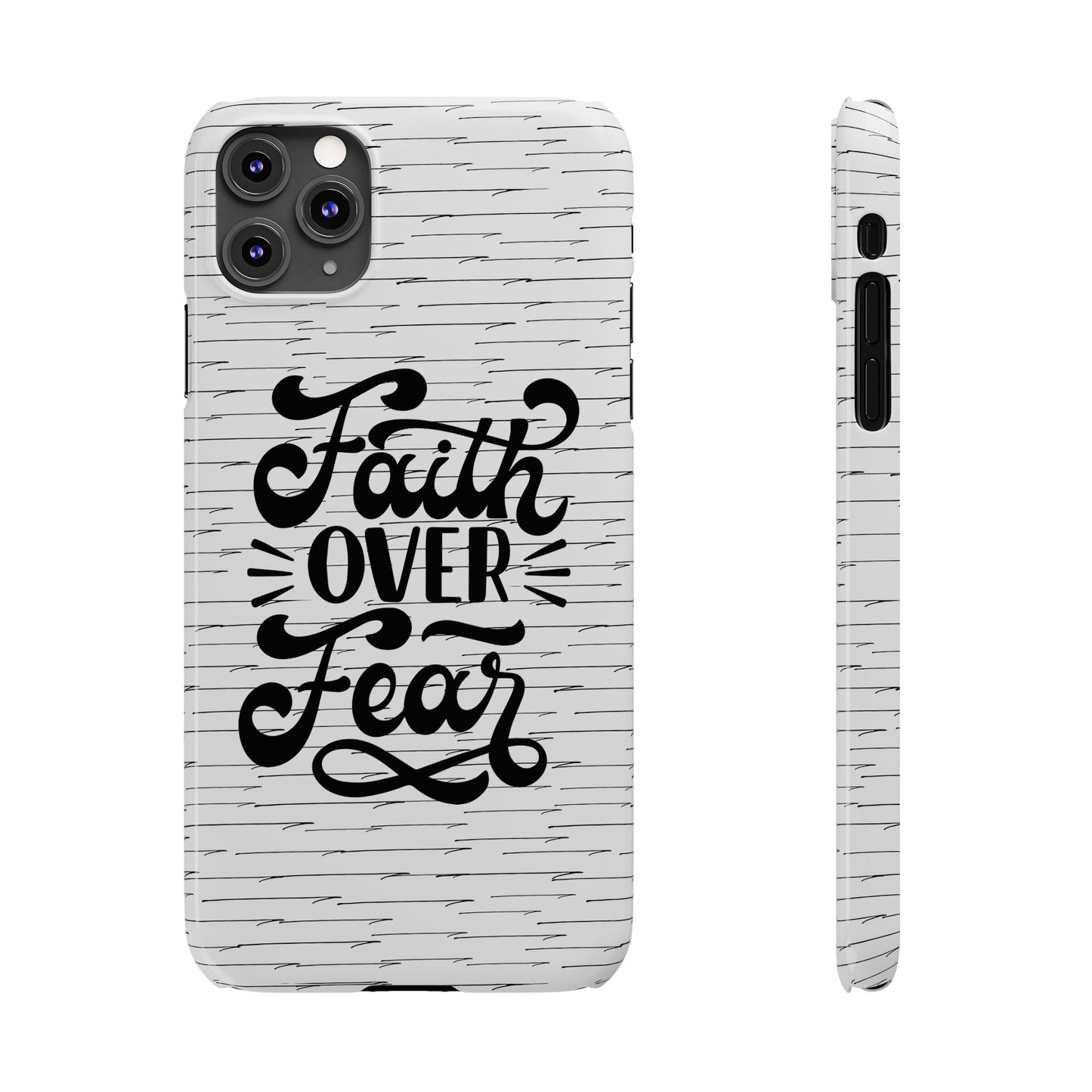 Inspirational Faith Over Fear Phone Case | Slim Case for iPhone & Samsung | Motivational Gift | Modern Design
