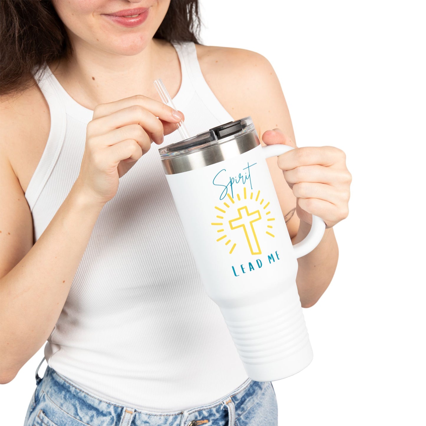 Spirit Lead me, Inspirational Insulated Travel Mug