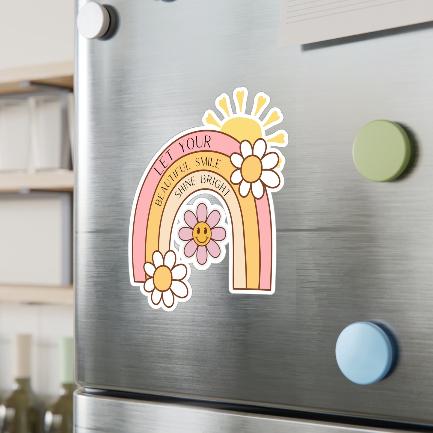 Vinyl Decals - Inspirational Rainbow 'Let Your Beautiful Smile Shine Bright'