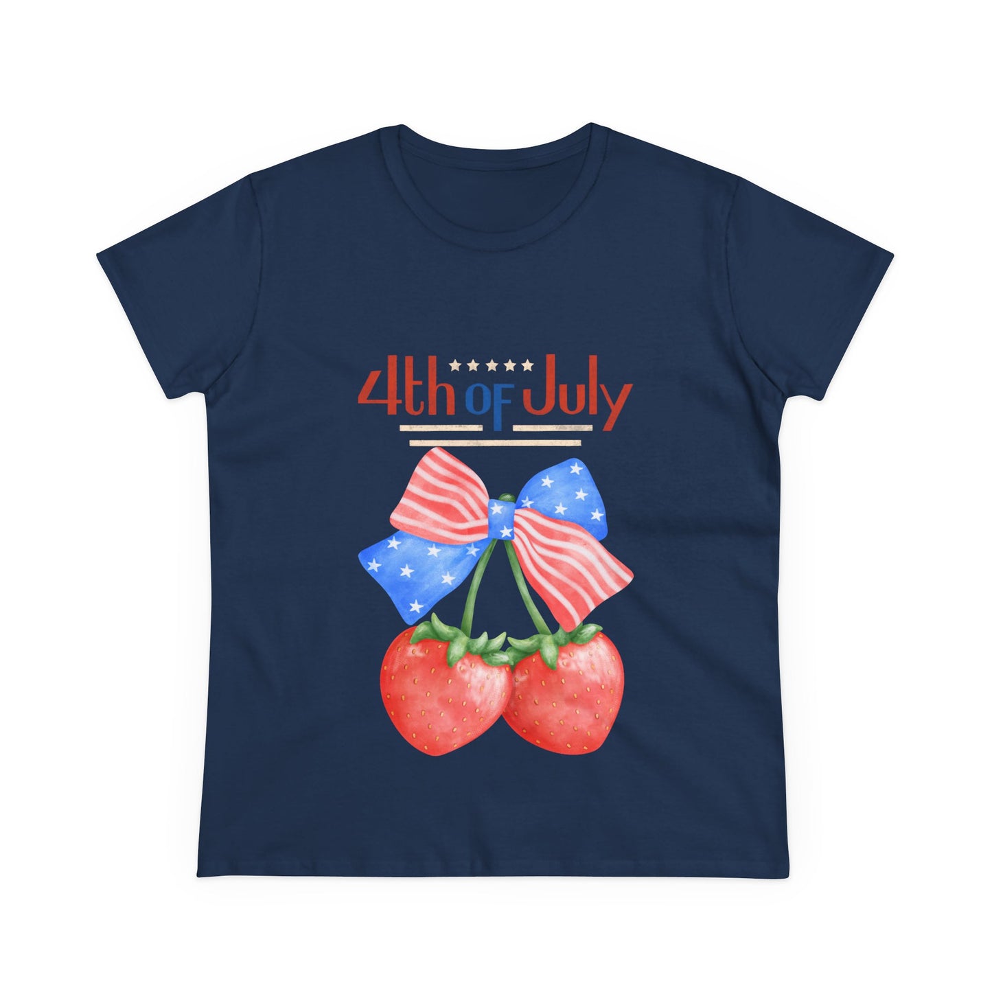 Patriotic Women's Tee for 4th of July, Cute Independence Day Shirt, Summer Celebration Top, Casual Cotton T-Shirt, Gift for Her