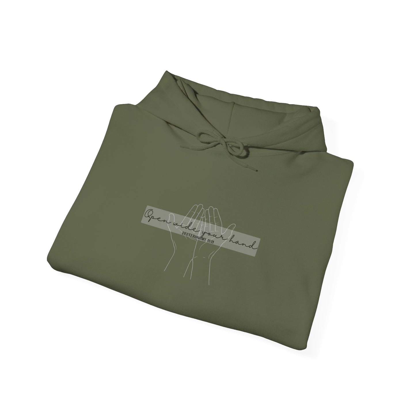 Christian Hooded Sweatshirt -Open Wide your Hand- Unisex