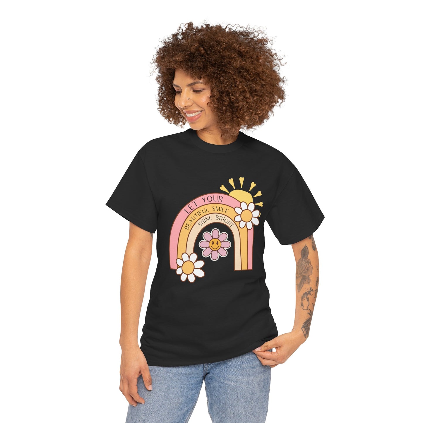Rainbow Flower Unisex Tee - Let Your Beautiful Smile Shine Bright Design