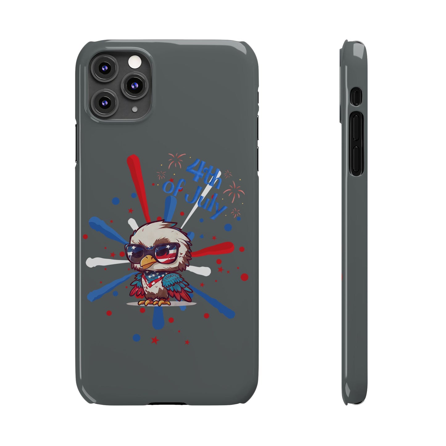 Patriotic Slim Phone Cases with Vector Owl Design | Fourth of July Phone Cover, USA Pride Phone Case, Holiday Gift, Trendy Phone Accessory