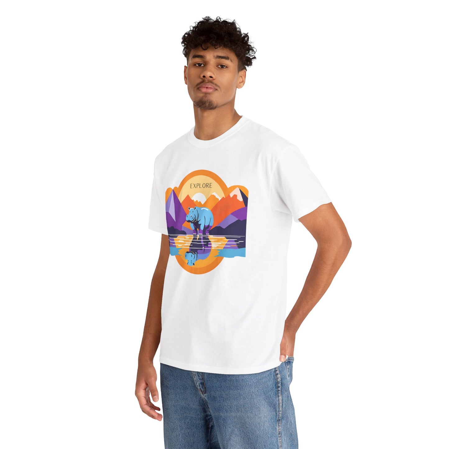 Exploring Hippo T-Shirt - Unisex Heavy Cotton Tee