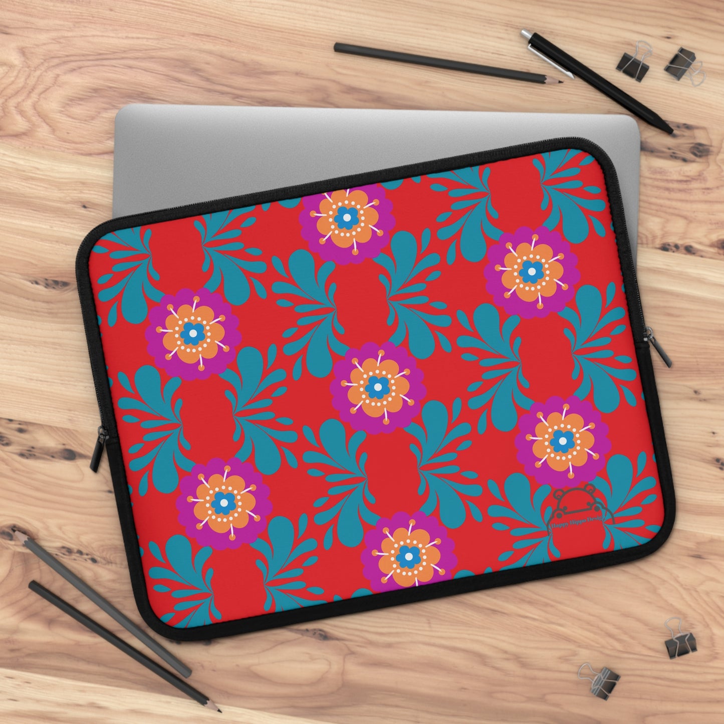 Colorful Floral Laptop Sleeve, Vibrant Tech Accessory for Students