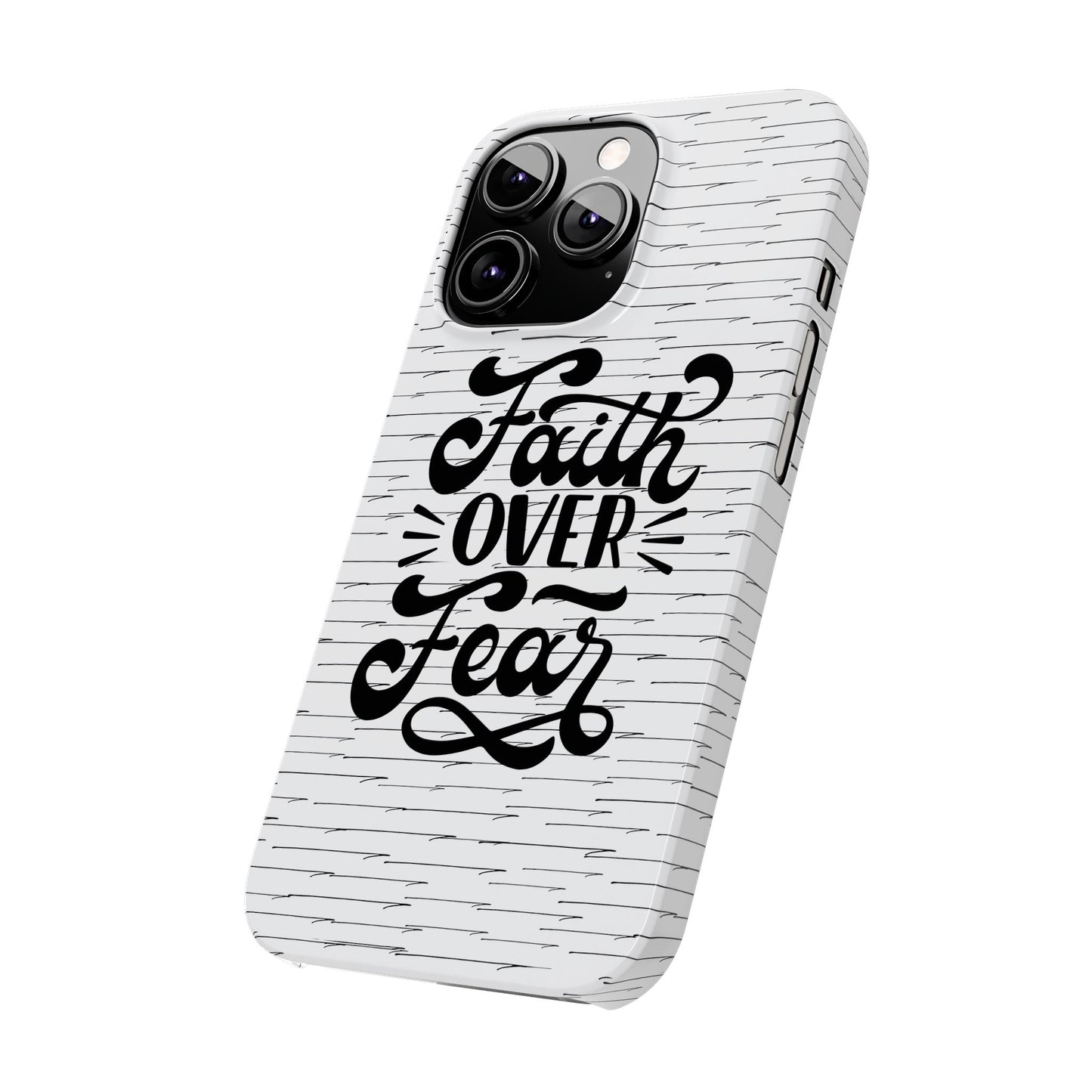Inspirational Faith Over Fear Phone Case | Slim Case for iPhone & Samsung | Motivational Gift | Modern Design