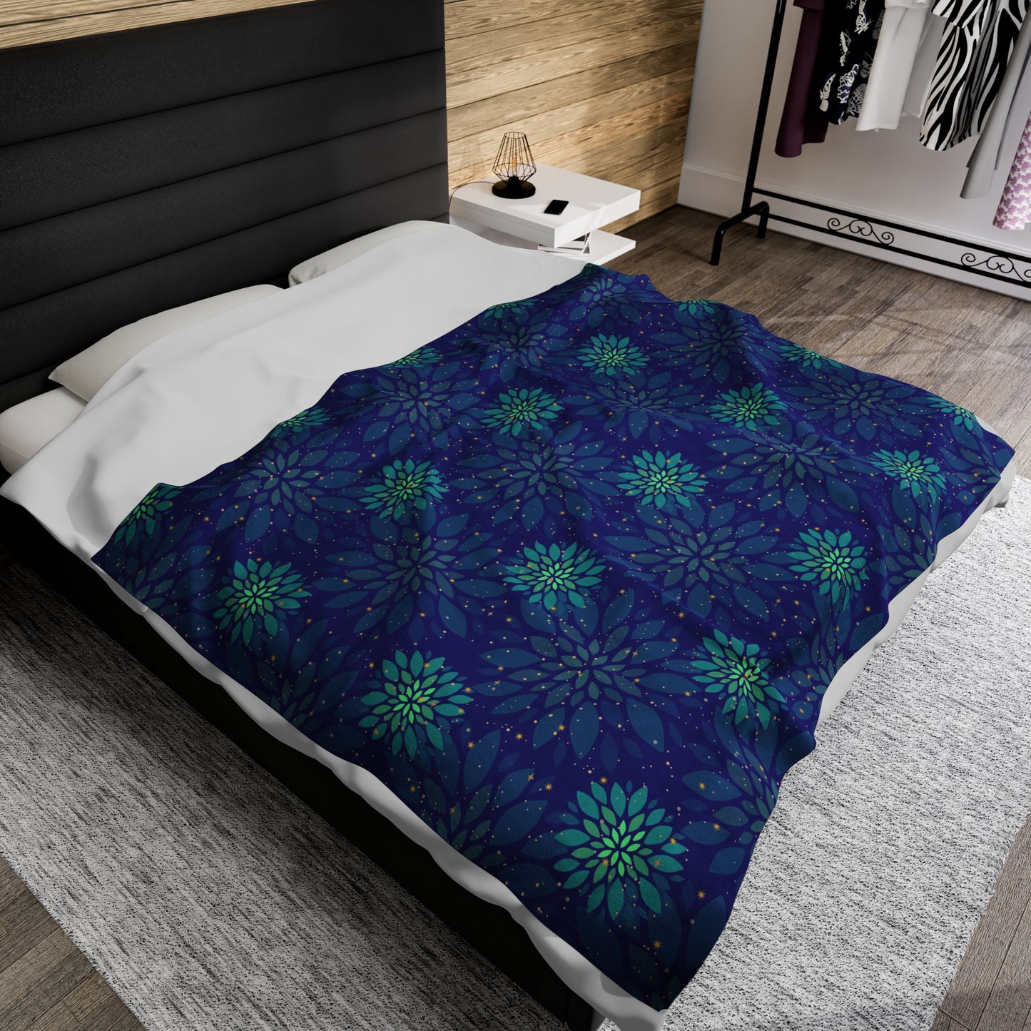 Plush Blanket - Floral Sparkle Design