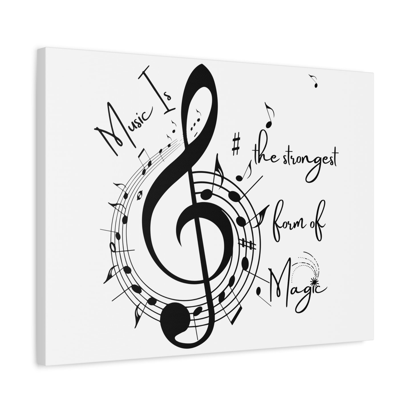 Musical Quote Canvas Art - "Music Is the Strongest Form of Magic"