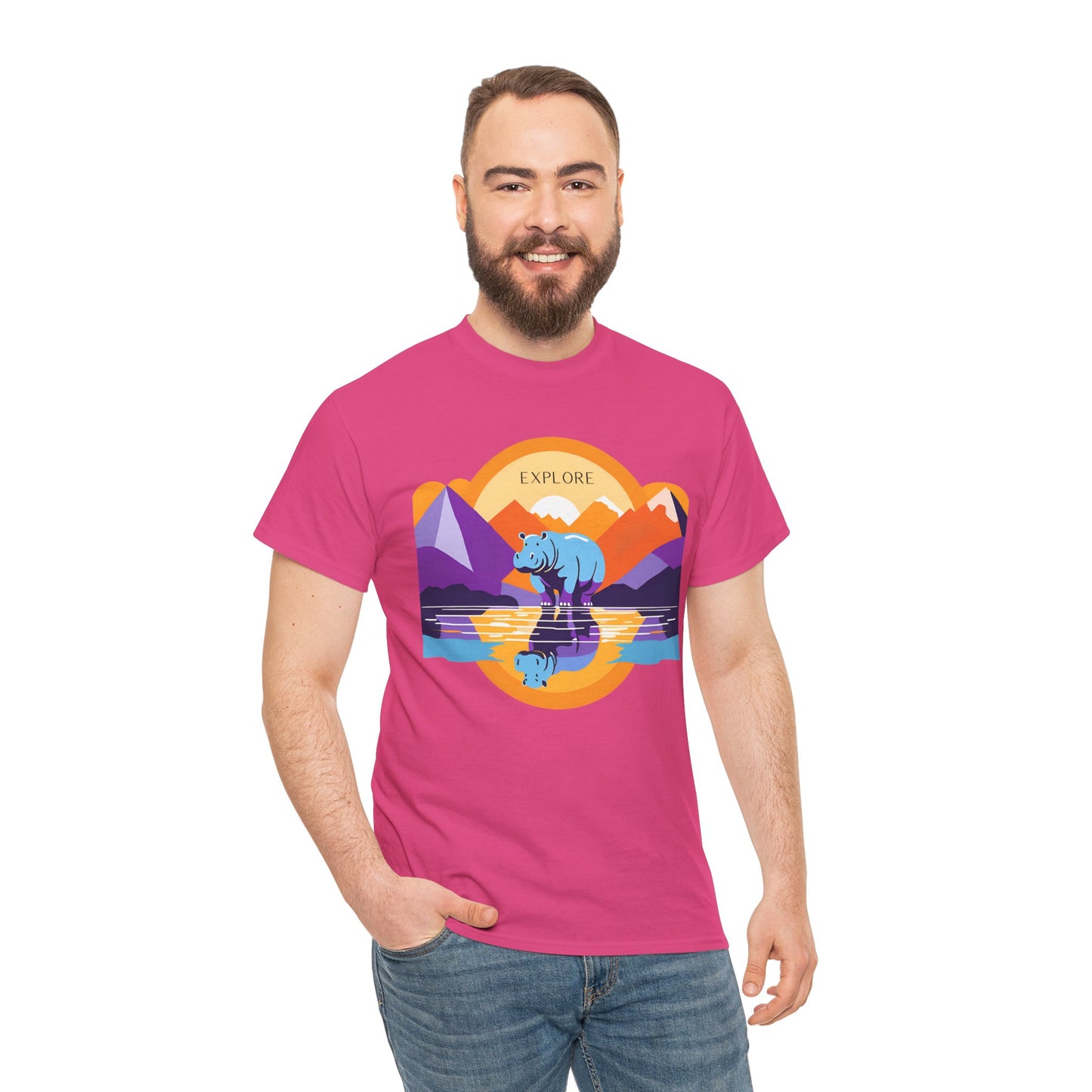 Exploring Hippo T-Shirt - Unisex Heavy Cotton Tee