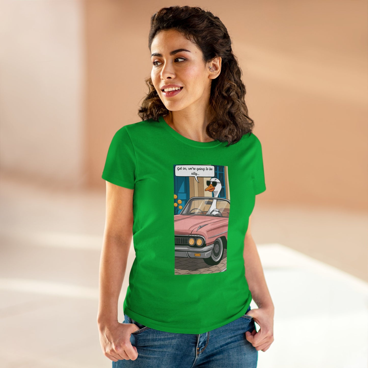 Funny Women's Cotton Tee - "Get in, we're going to be silly..."