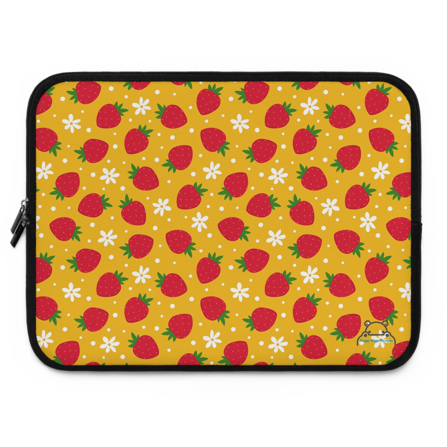 Strawberry Print Laptop Sleeve, Cute Tech Case