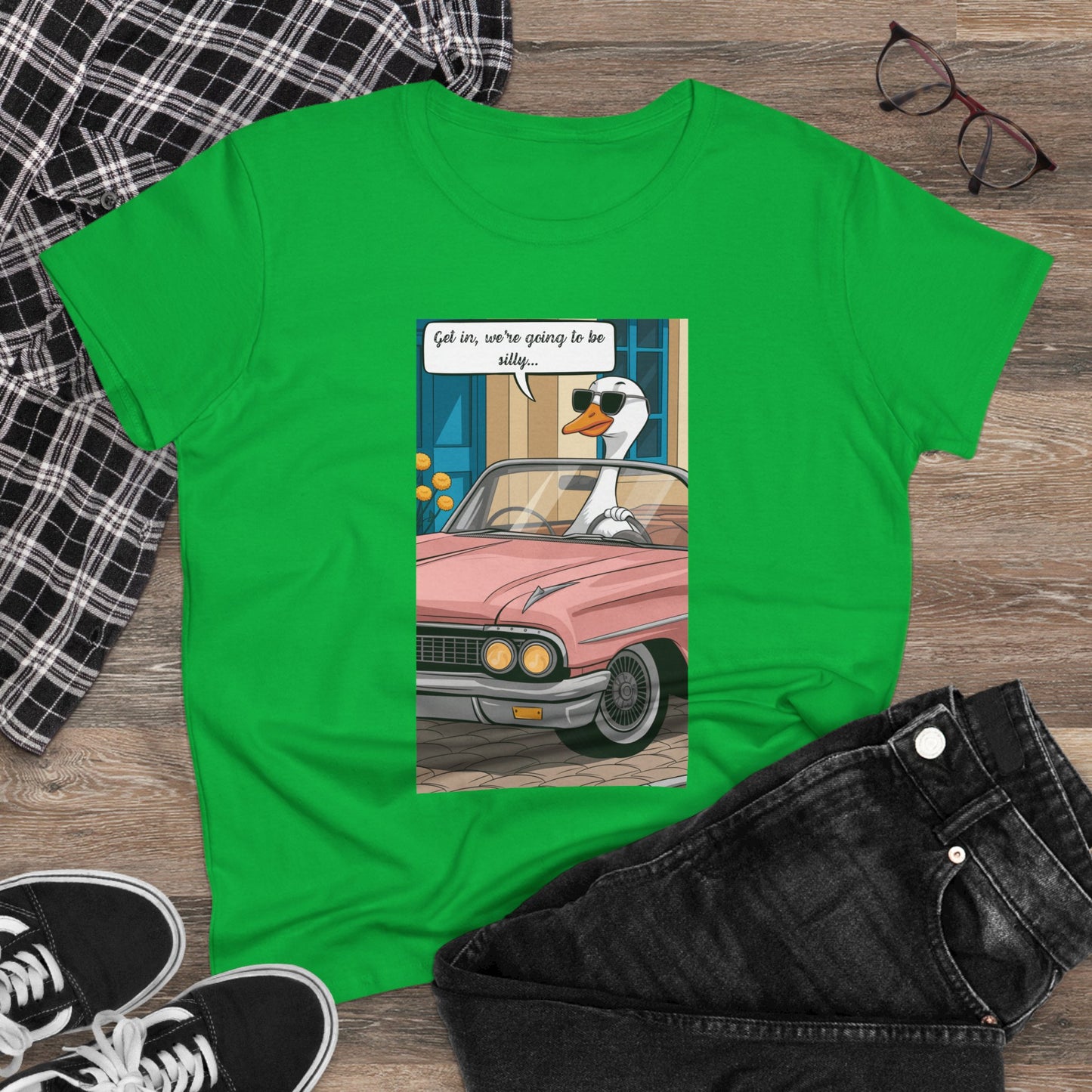 Funny Women's Cotton Tee - "Get in, we're going to be silly..."