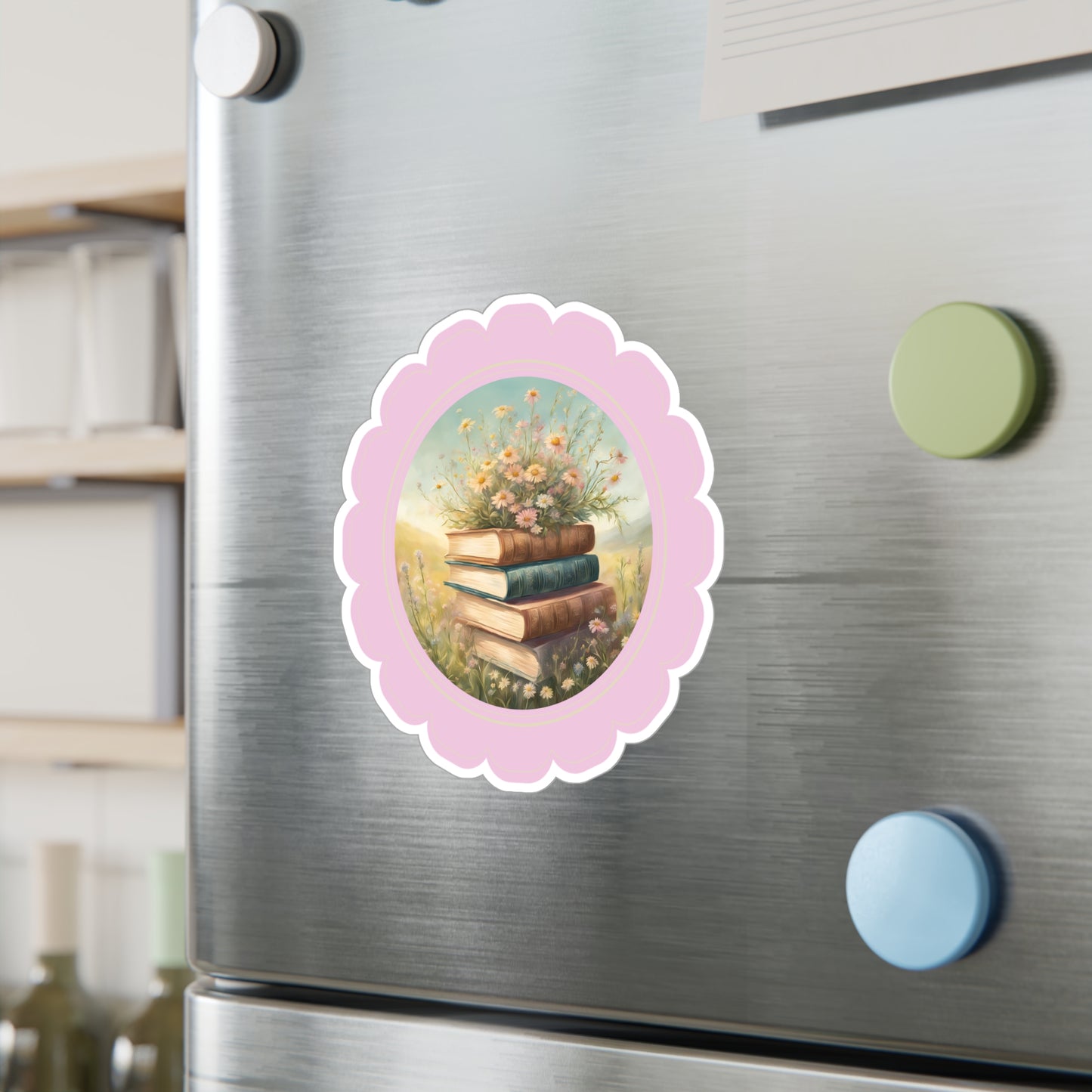 Wildflowers and books: Kiss-Cut Vinyl Decals