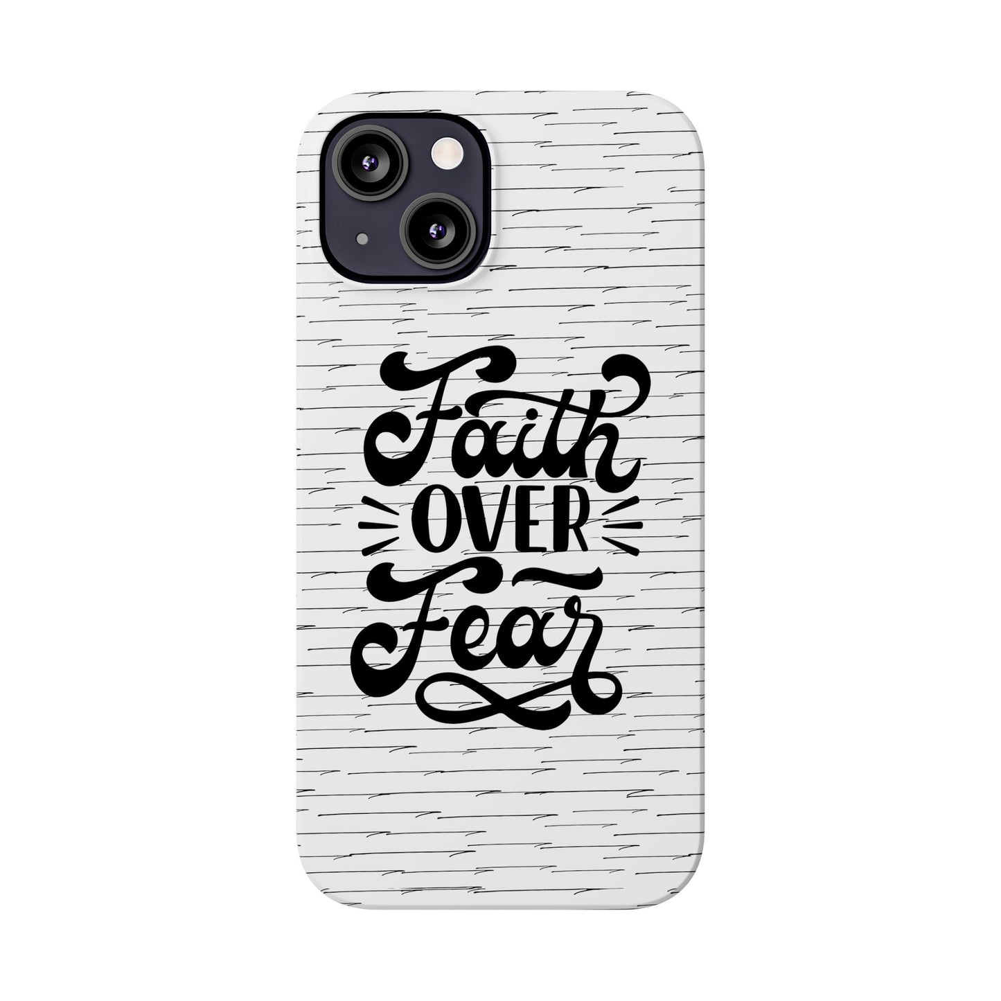 Inspirational Faith Over Fear Phone Case | Slim Case for iPhone & Samsung | Motivational Gift | Modern Design