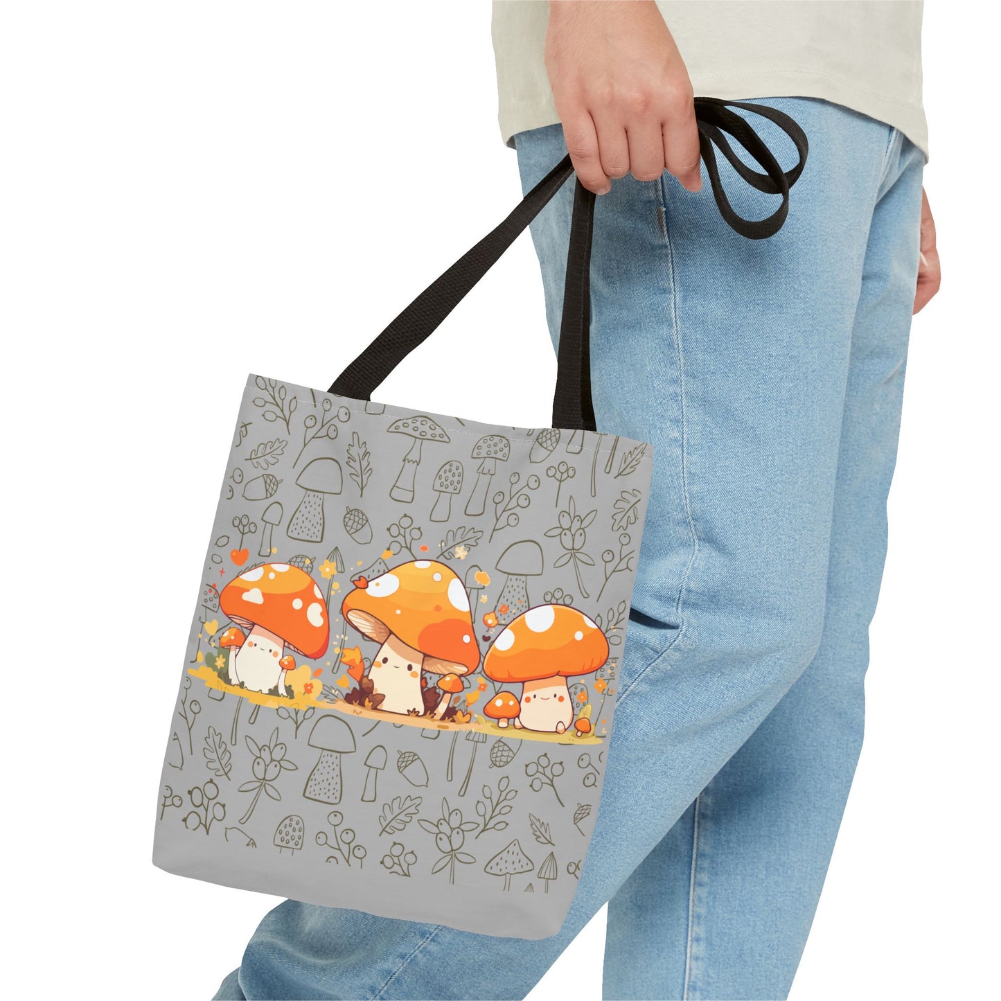 Cute Mushroom Tote Bag - Whimsical Nature Print for Eco-Friendly Style