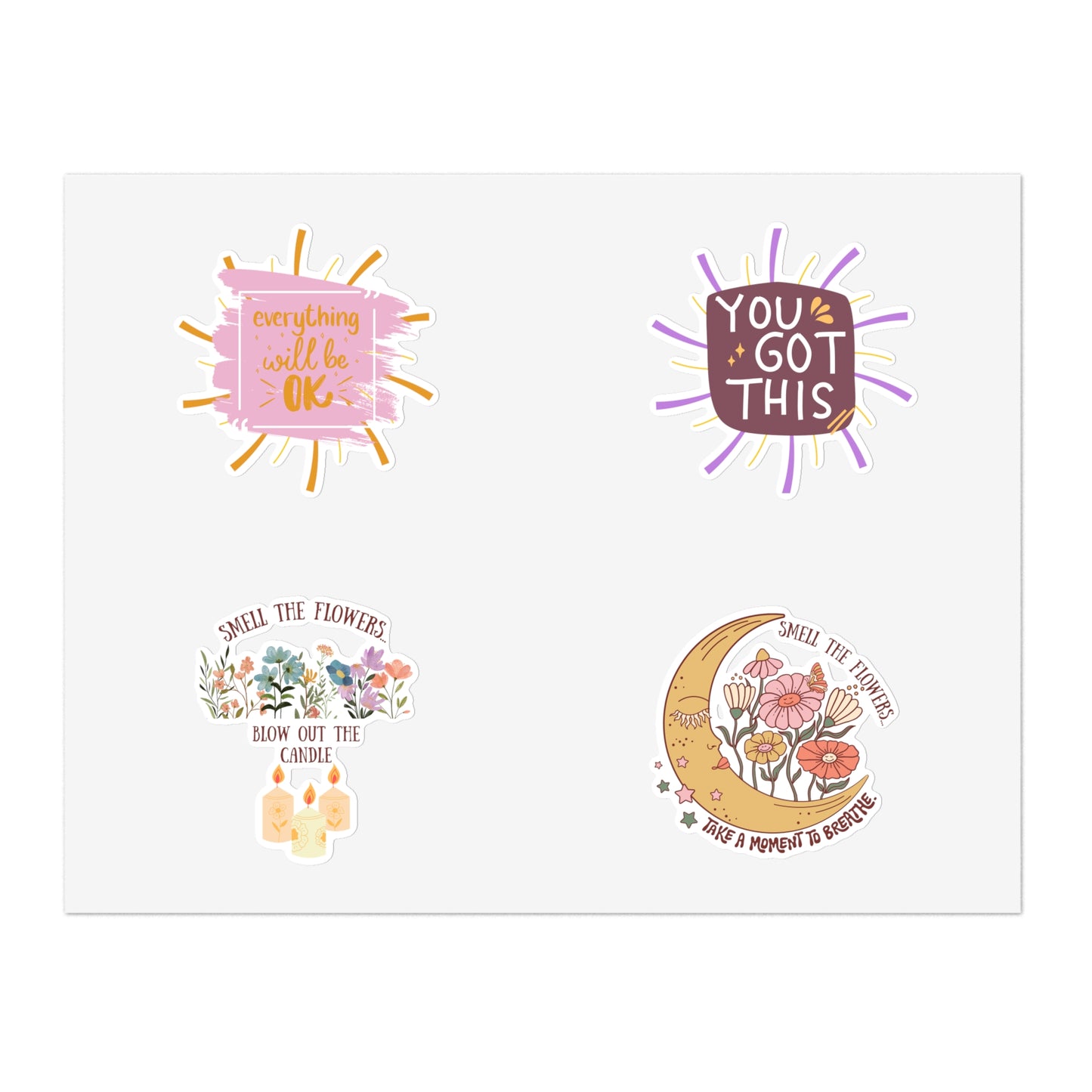 Positive affirmation sticker sheet, 10pcs