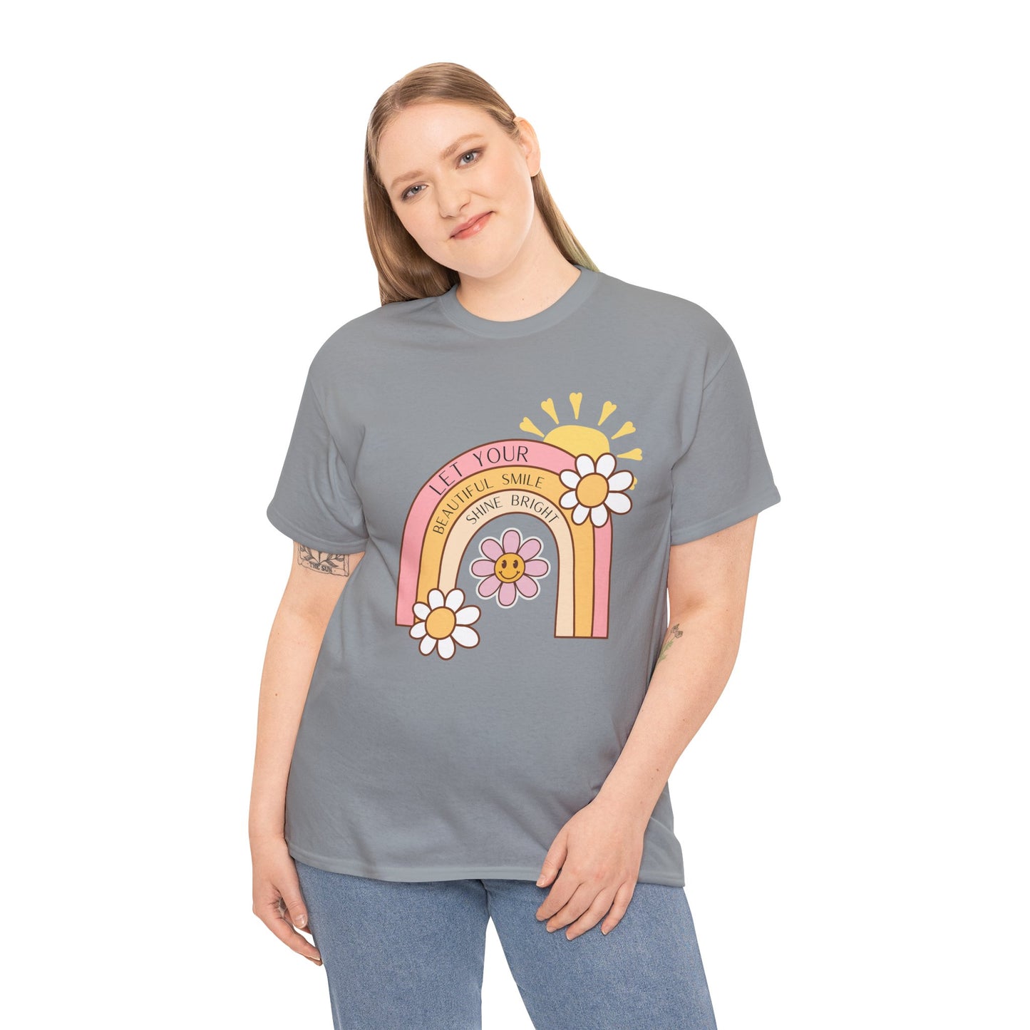 Rainbow Flower Unisex Tee - Let Your Beautiful Smile Shine Bright Design