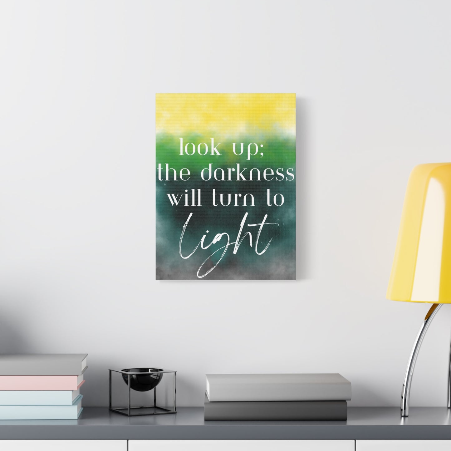 Inspirational Canvas Art: "Look Up; The Darkness Will Turn to Light" - Motivational Wall Decor