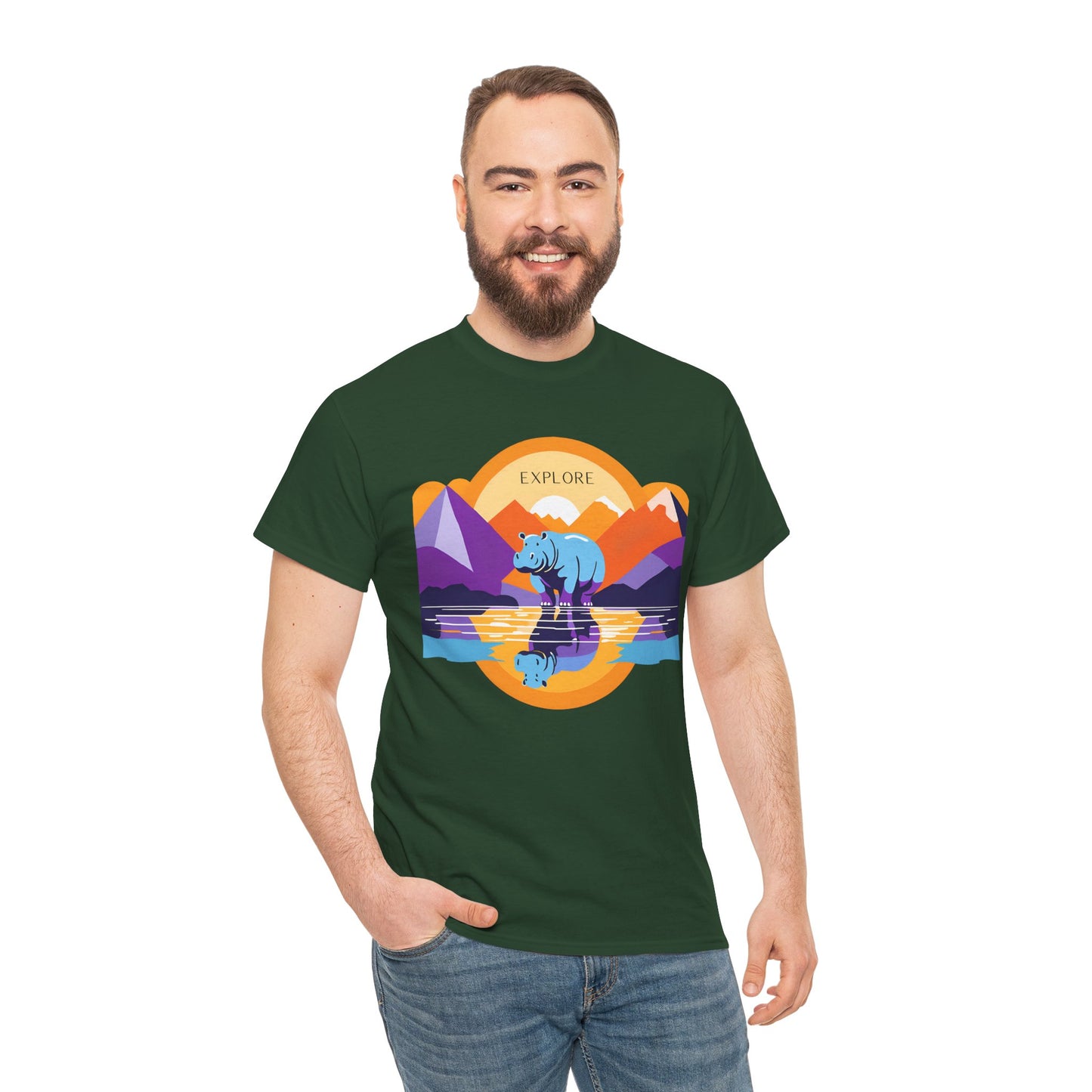 Exploring Hippo T-Shirt - Unisex Heavy Cotton Tee