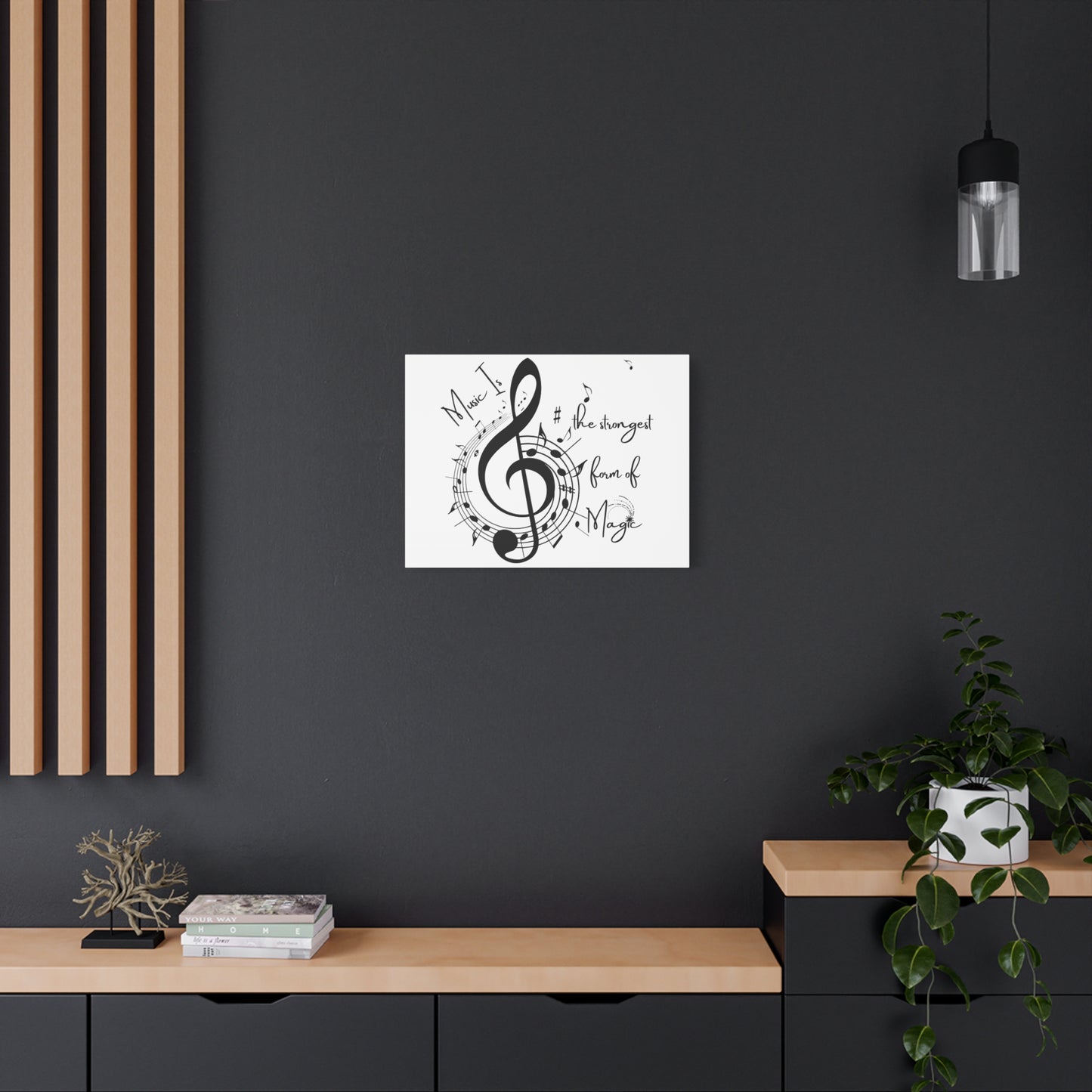 Musical Quote Canvas Art - "Music Is the Strongest Form of Magic"